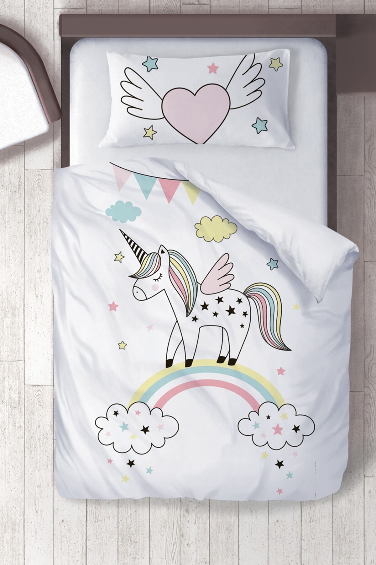 Tinybabyconcept Pamuk Saten Unicorn 001 Çocuk Odası Çocuk Nevresim Takımı