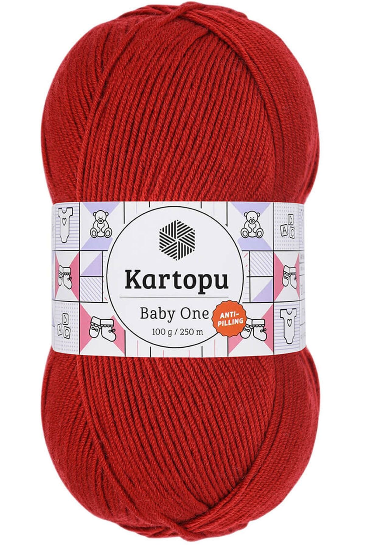 Kartopu Baby One Koyu Kırmızı K129 Ve 1 Adet Ilmek Işaretleyici