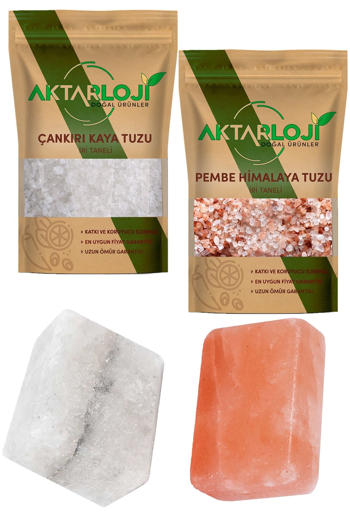 aktarloji 500 Gr Iri Çankırı Kaya Tuzu + 500 Gr Iri Himalaya Tuzu + Kaya Tuzu Sabunu + Himalaya Sabunu