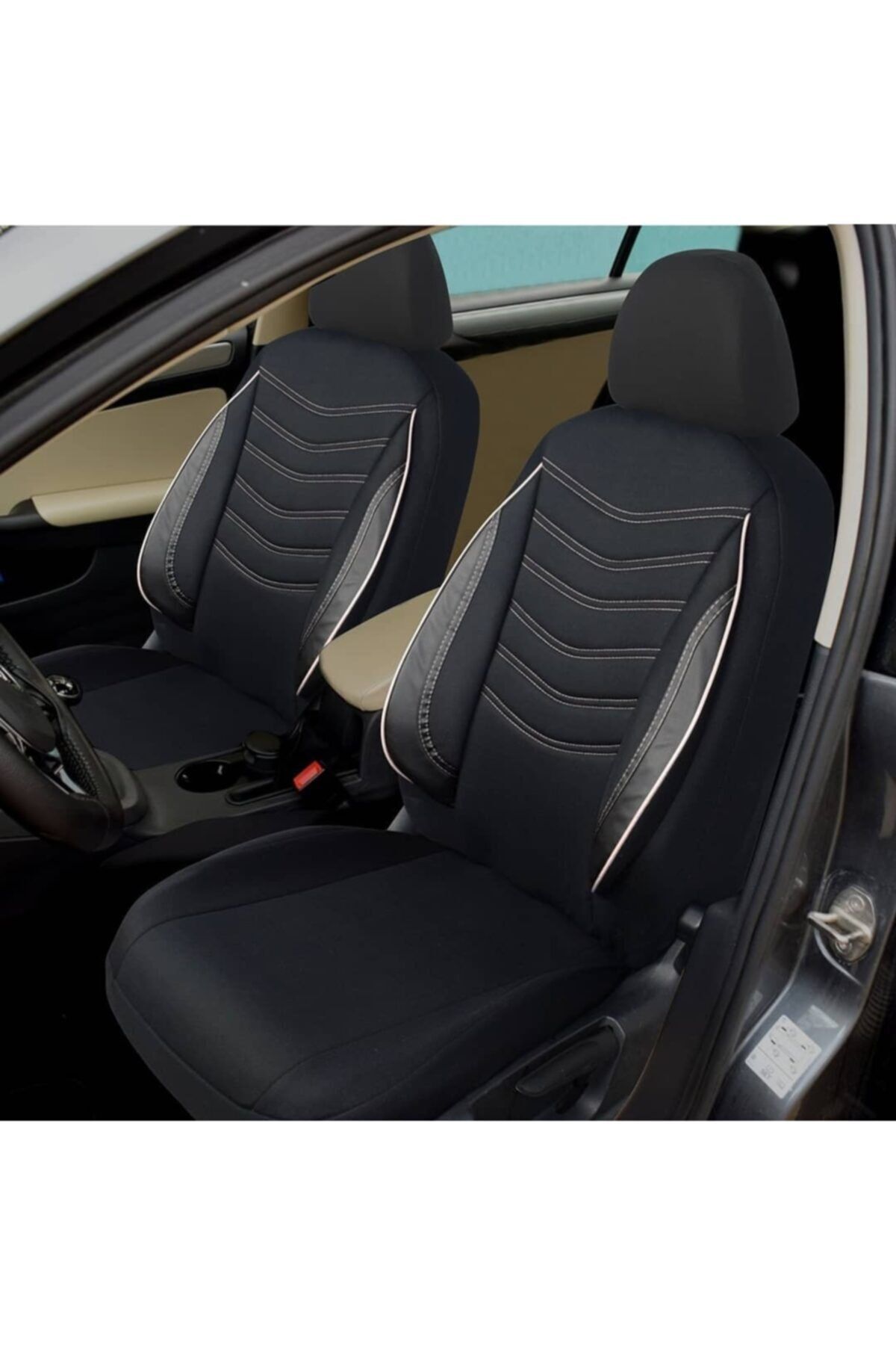 NAVY Peugeot 307 Sw Serisi Ultra Luks Model Oto Koltukkılıfı Beyaz-siyah