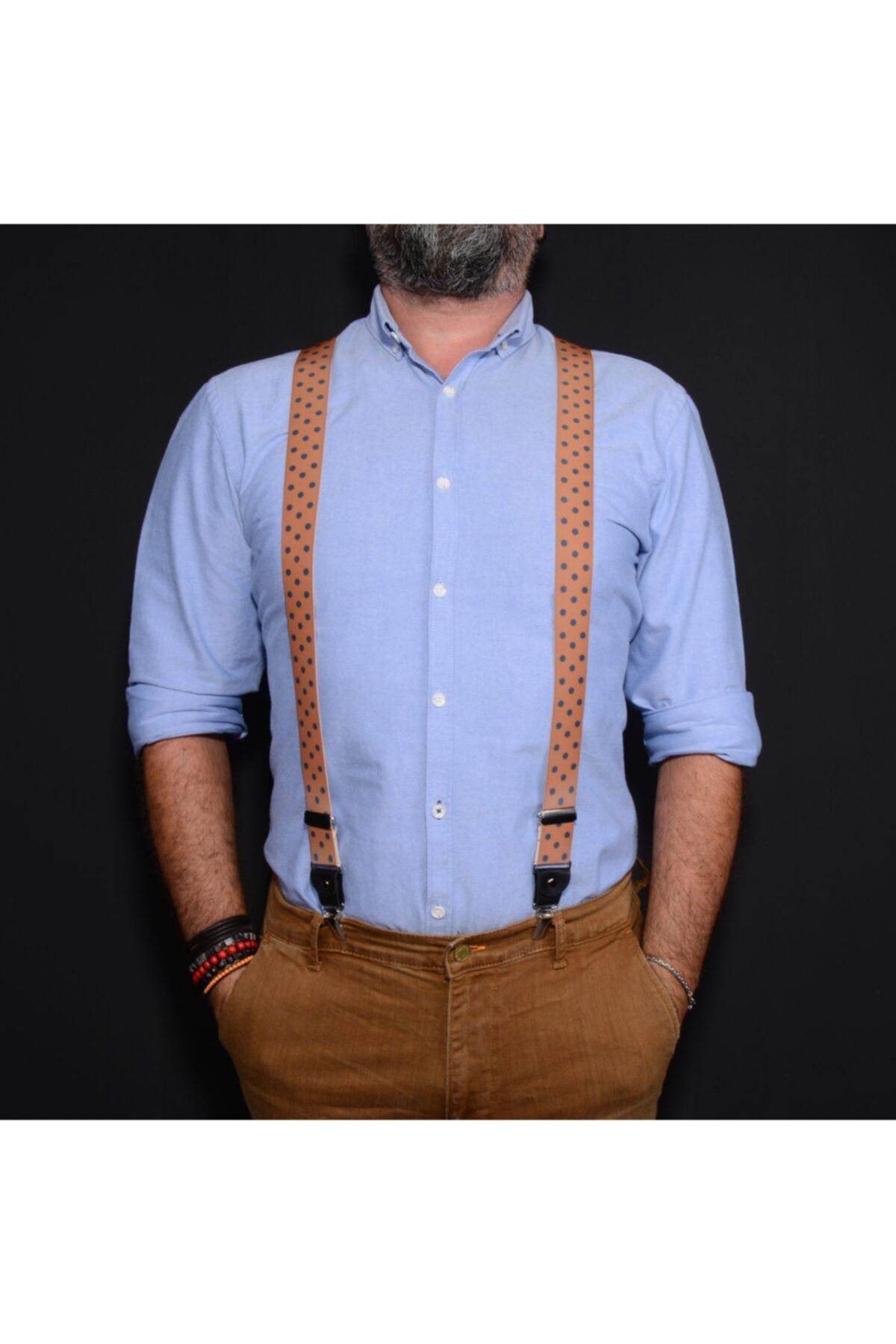Tedz Collection Mavi Puantiyeli Pantolon Askısı