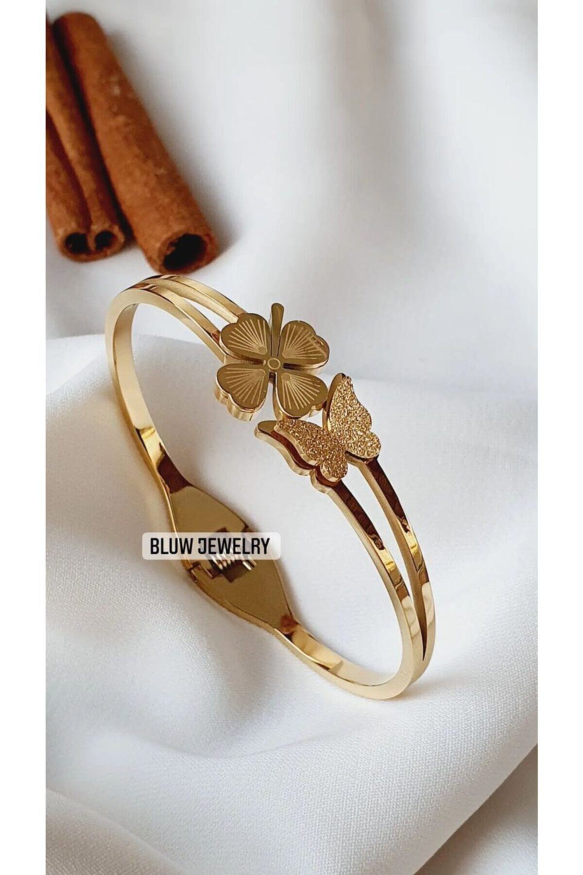 Bluw Jewelry Çelik Yonca Kelepçe