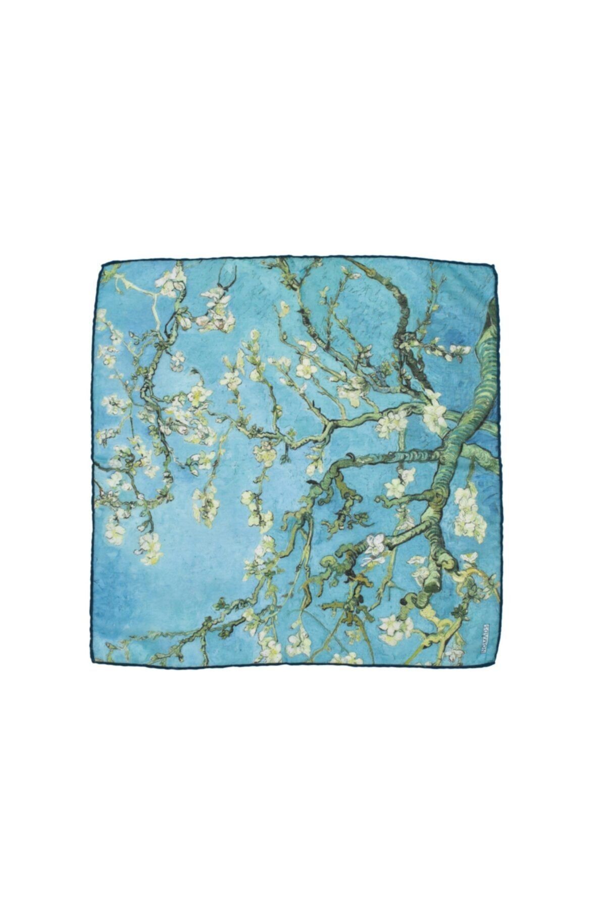 Nomads Felt Kadın Mavi Van Gogh Almond Blossoms Desenli Fular