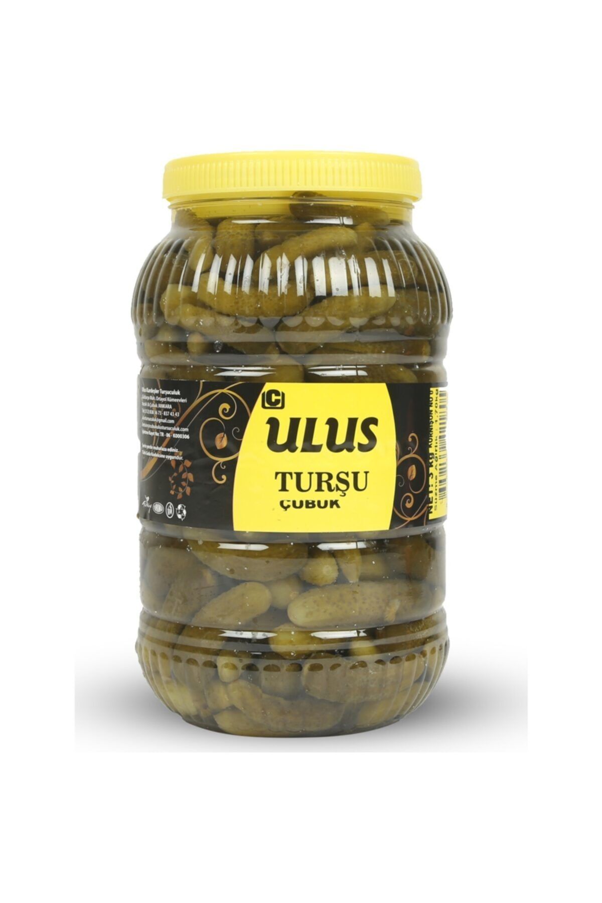 ULUS Kornişon Turşu Salatalık Turşusu 0 Numara Çubuk 3 Kg
