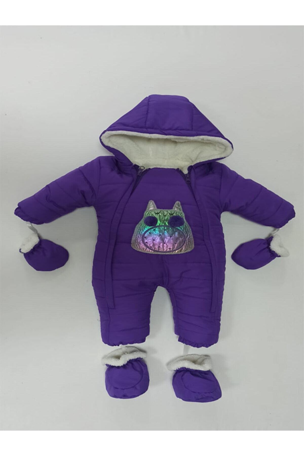 Tuffo Kids Astronotlu Bebek Kozmonot Mor Renk Içi Welsoft Kedili Tulum