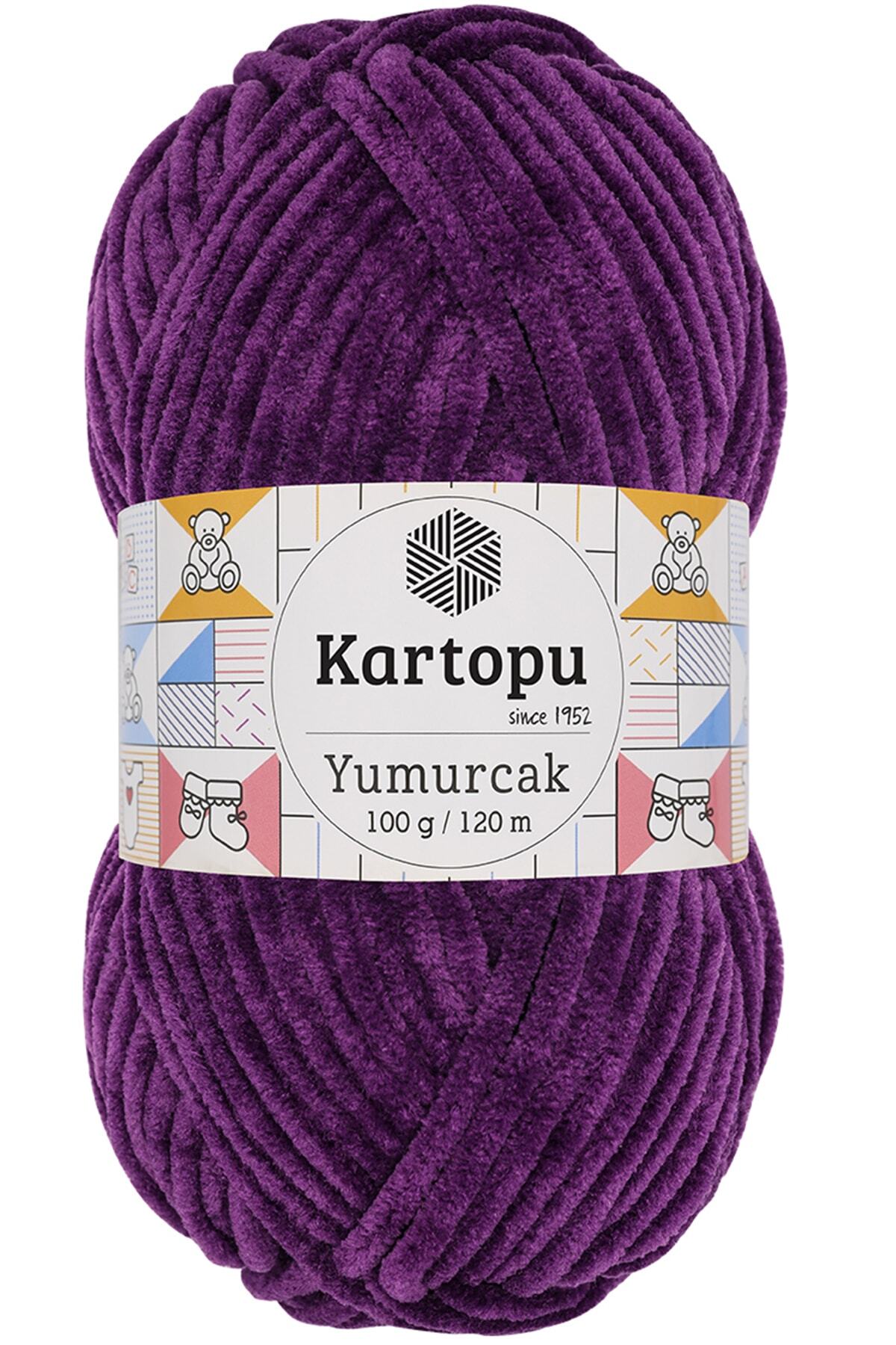 Kartopu Yumurcak Kadife Ip Açık Mor K719 Ve 1 Adet Ilmek Işaretleyici