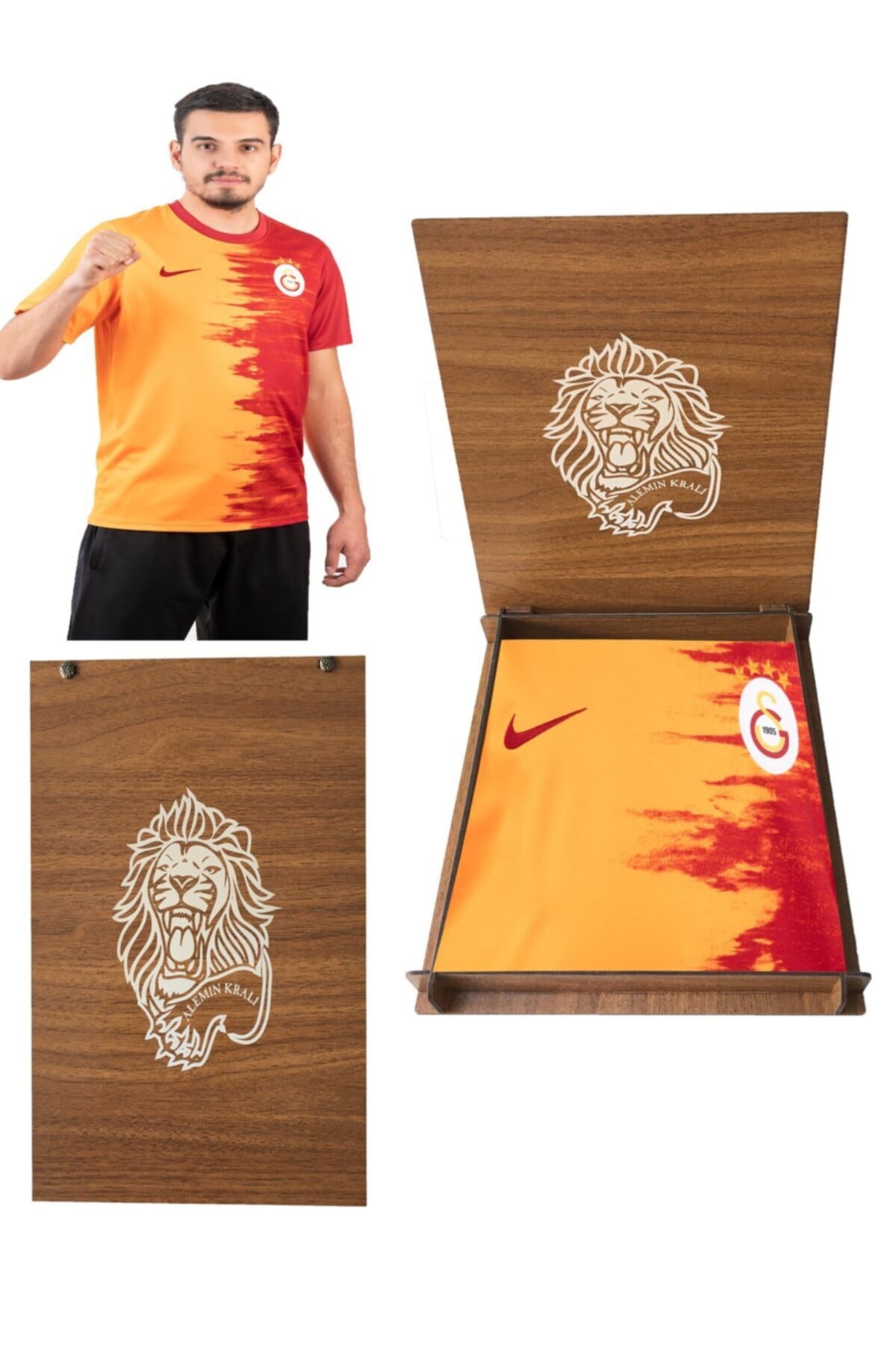 Galatasaray Lisanslı Forma 2020/2021 Parçalı Iç Saha Forması Hediye Aslan Ahşap Kutulu