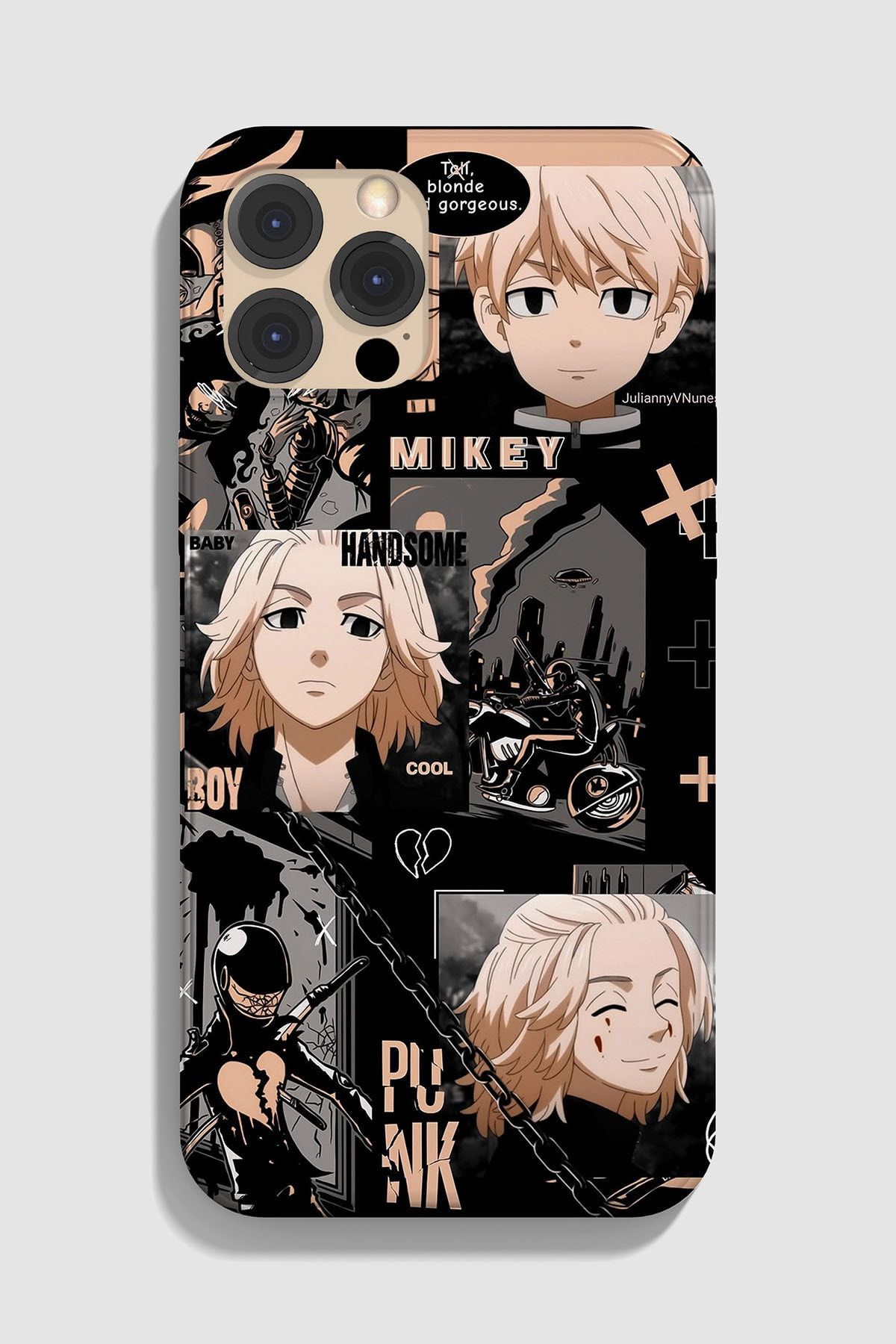 Modiwa Design Tokyo Revengers - Mikey Siyah Silikon Baskılı Anime Telefon Kılıfı
