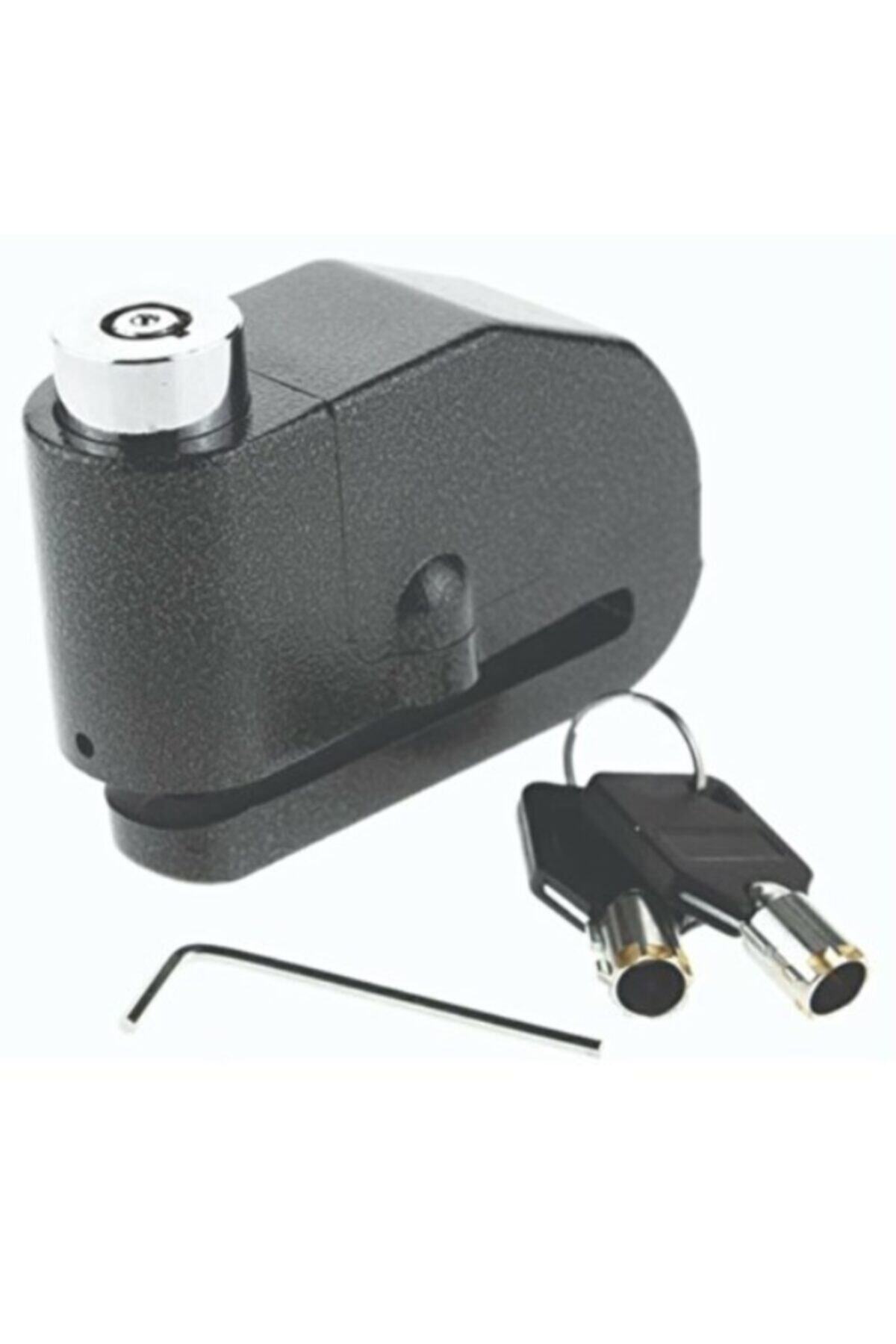 AnkaShop Motosiklet Alarmlı Disk Kilidi 130db 7mm Pin Lock Çinko Alaşımlı Uyarı Ikazlı Alarmlı Motor Kilit