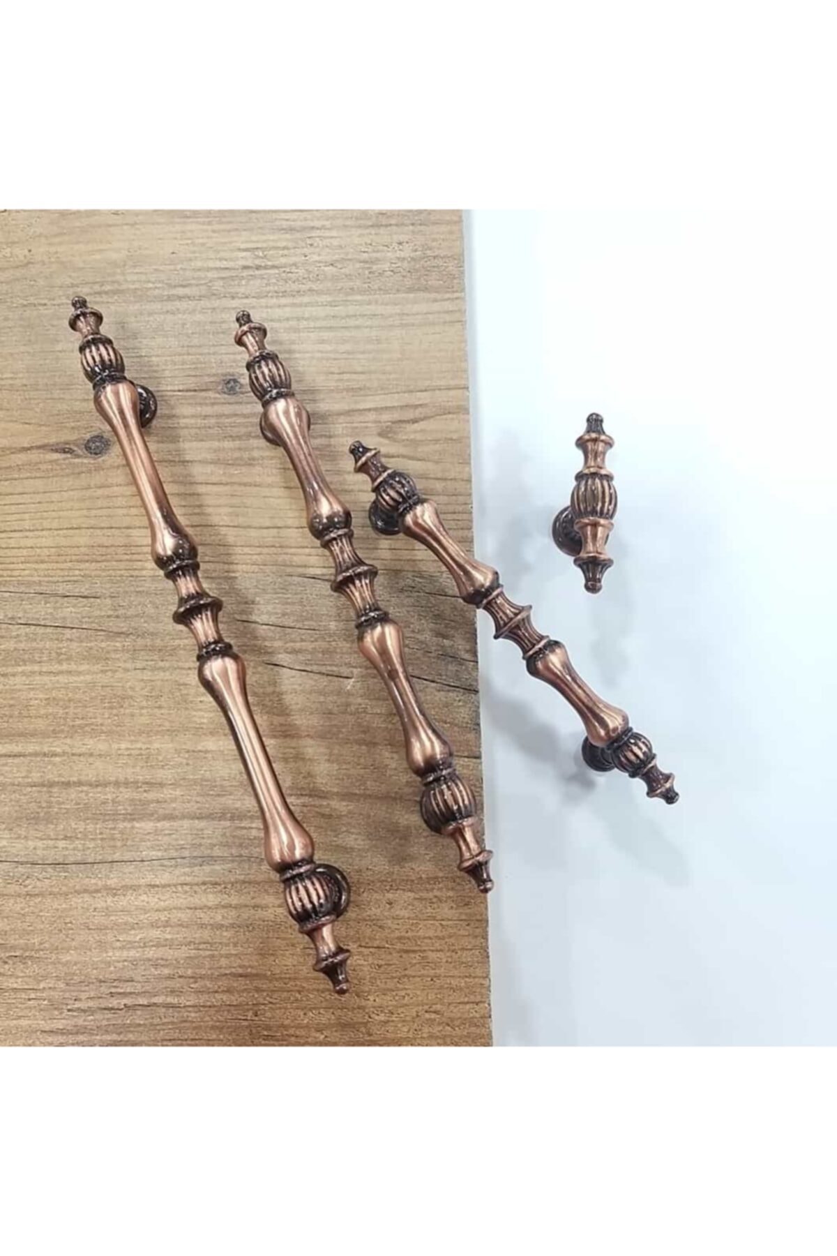 ARON (2 Adet) Ada Rustik Antik Bakır Kulp 128mm Mobilya Mutfak Dolap Komidin Şifonyer Kulbu 12,8cm