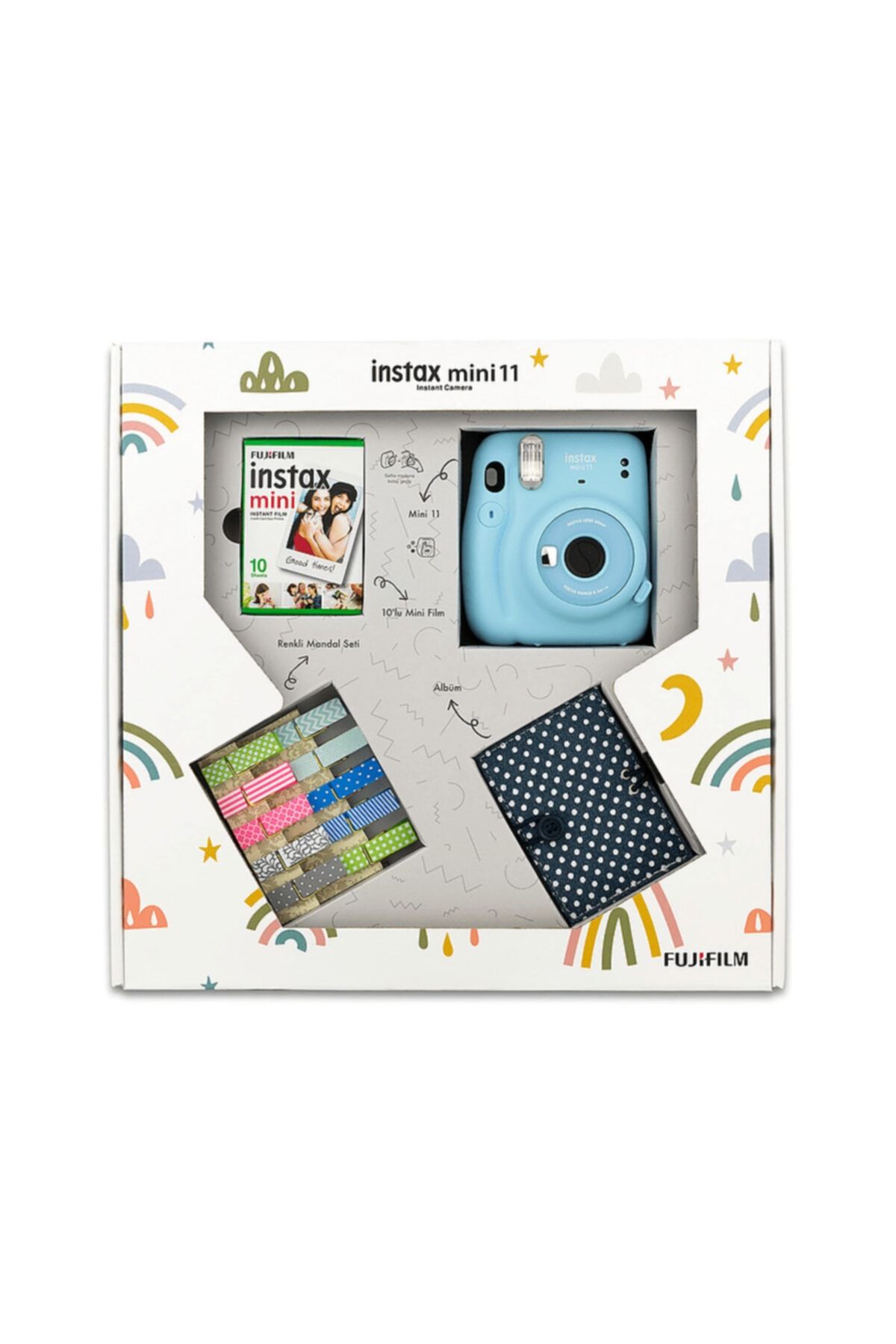 Fujifilm Instax Mini 11 Bundle Box Mini Fotoğraf Makinesi Gökyüzü Mavisi