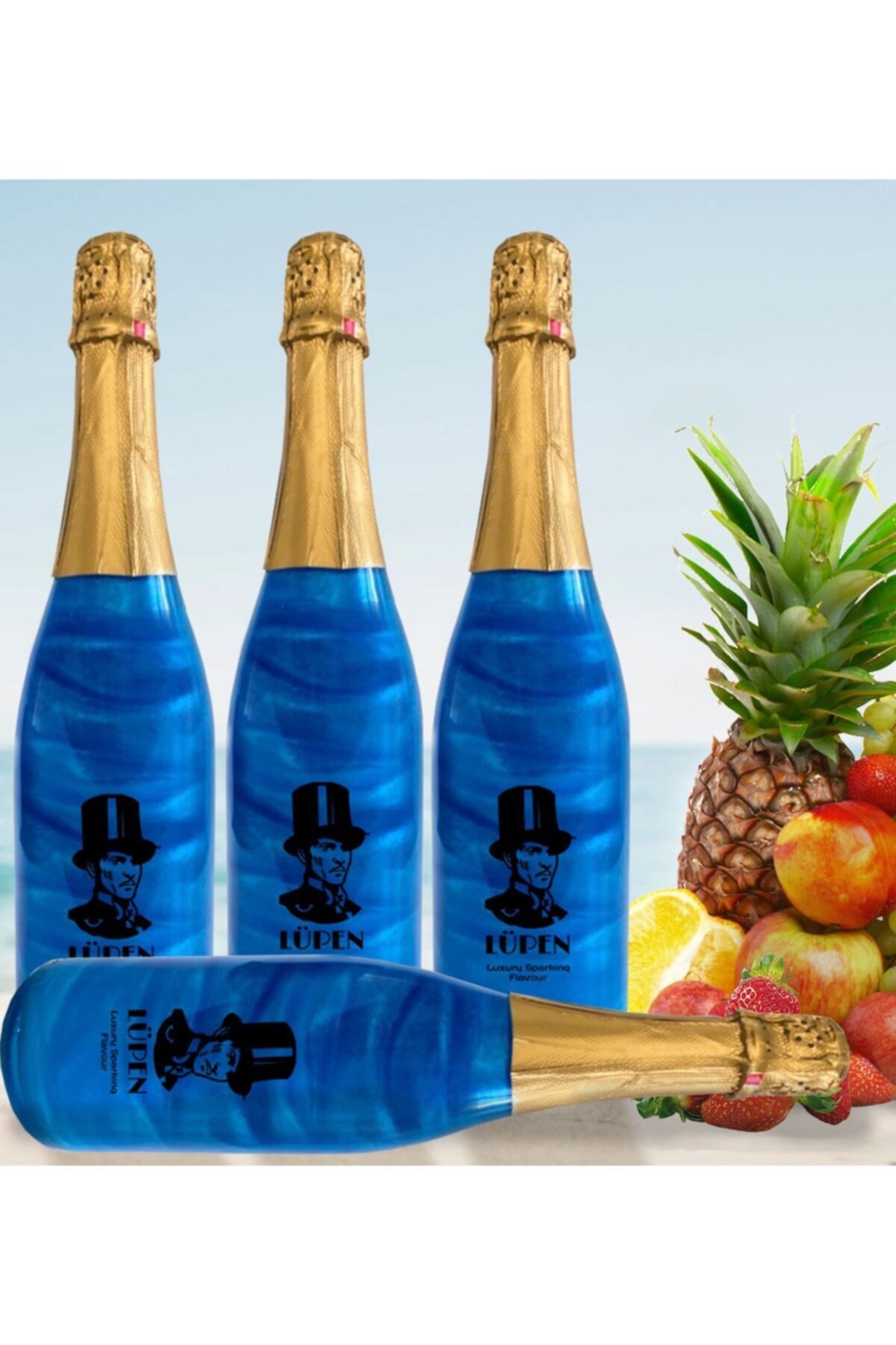 Lüpen Simli Lux Tropik Meyve Aromalı Gazlı İçecek 4 Adet
