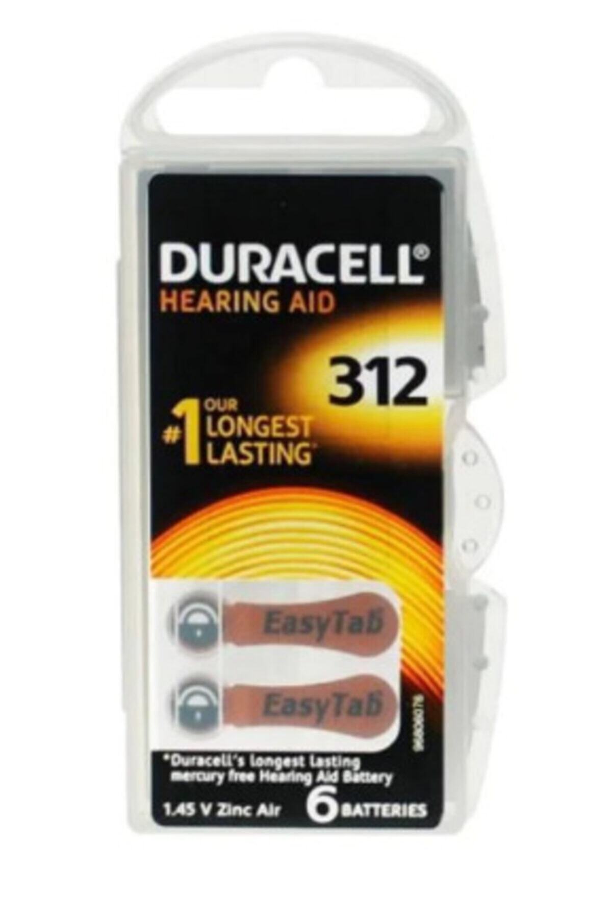Duracell 312 Numara Düğme Kulaklık Pili Işitme Cihazı Için 6'lı