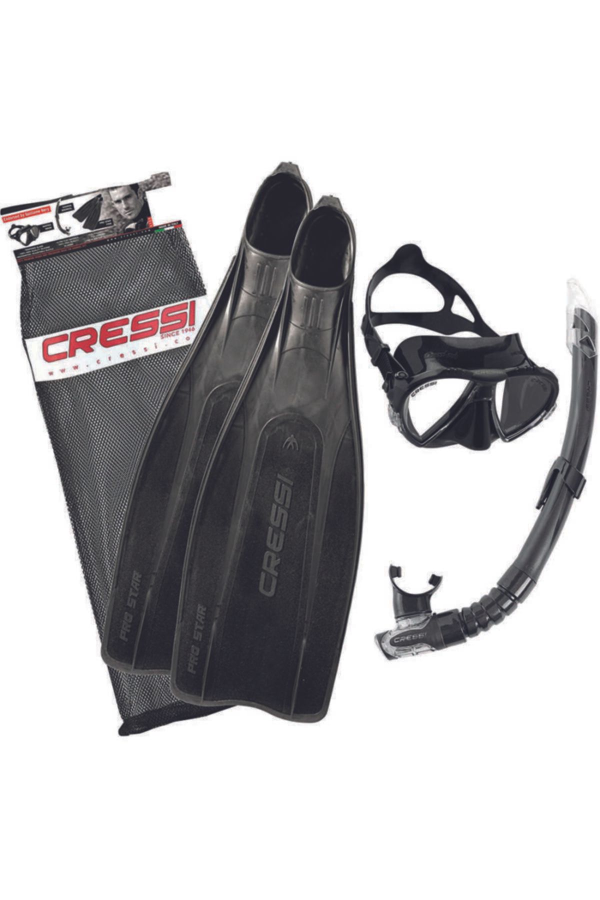 Cressi Pro Star Palet Maske Şnorkel Seti