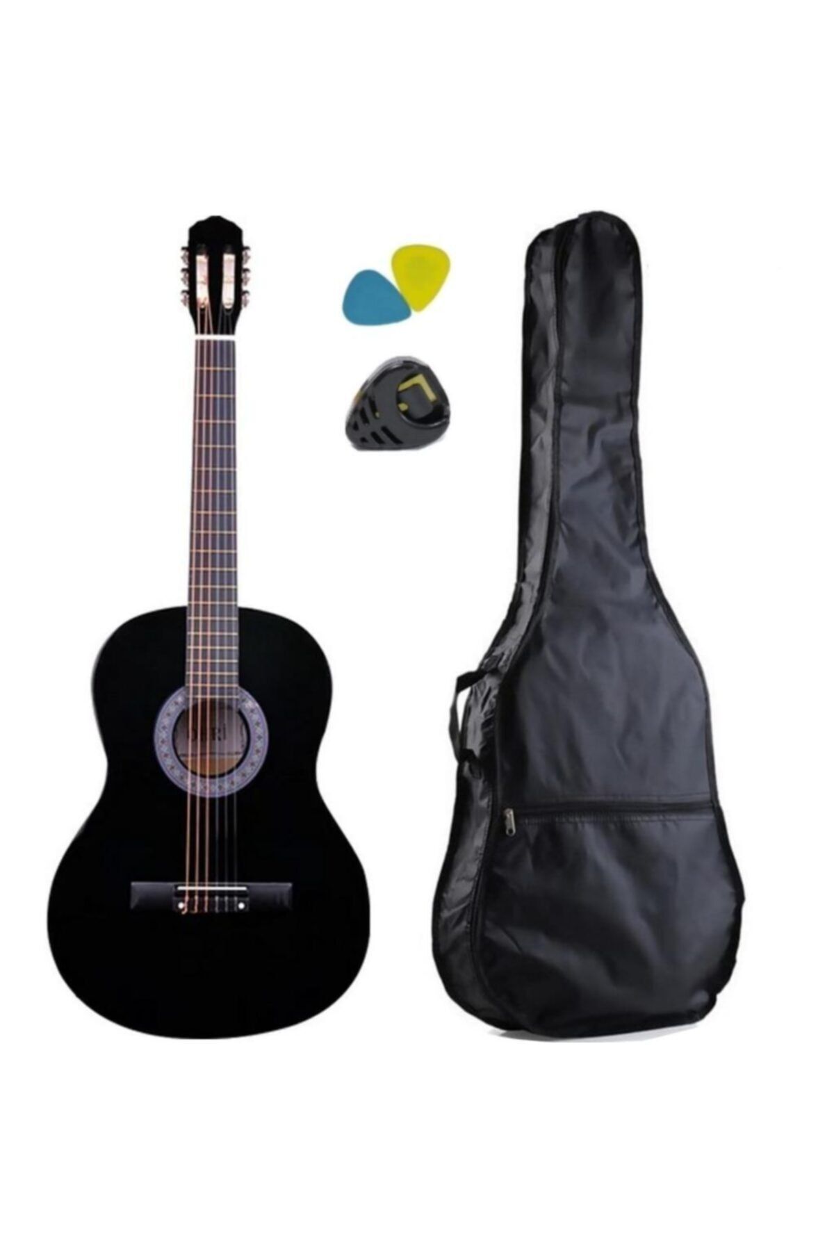 sienna 4/4 - 39 Inc Klasik Siyah Gitar Tam Boy Yetişkin Gitarı