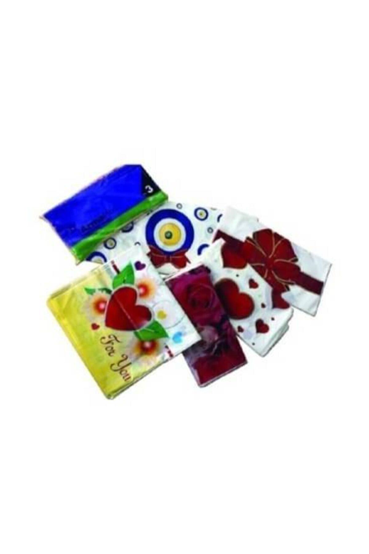 ECOPLAST Takviyeli Renkli Desenli Poşet 33x45 cm 100 Adet Karışık