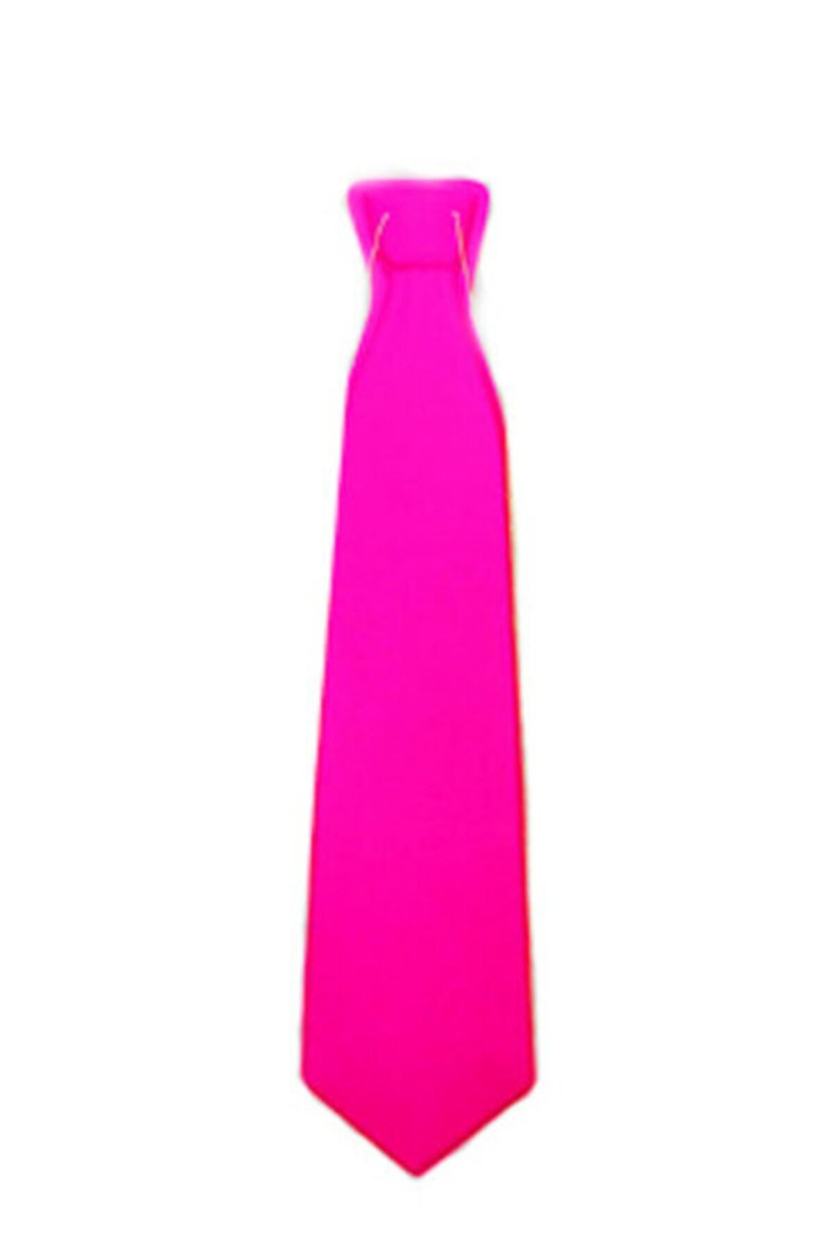 Berrinstore Plastik Parti Kravatı Neon Pembe Renk 12 Adet