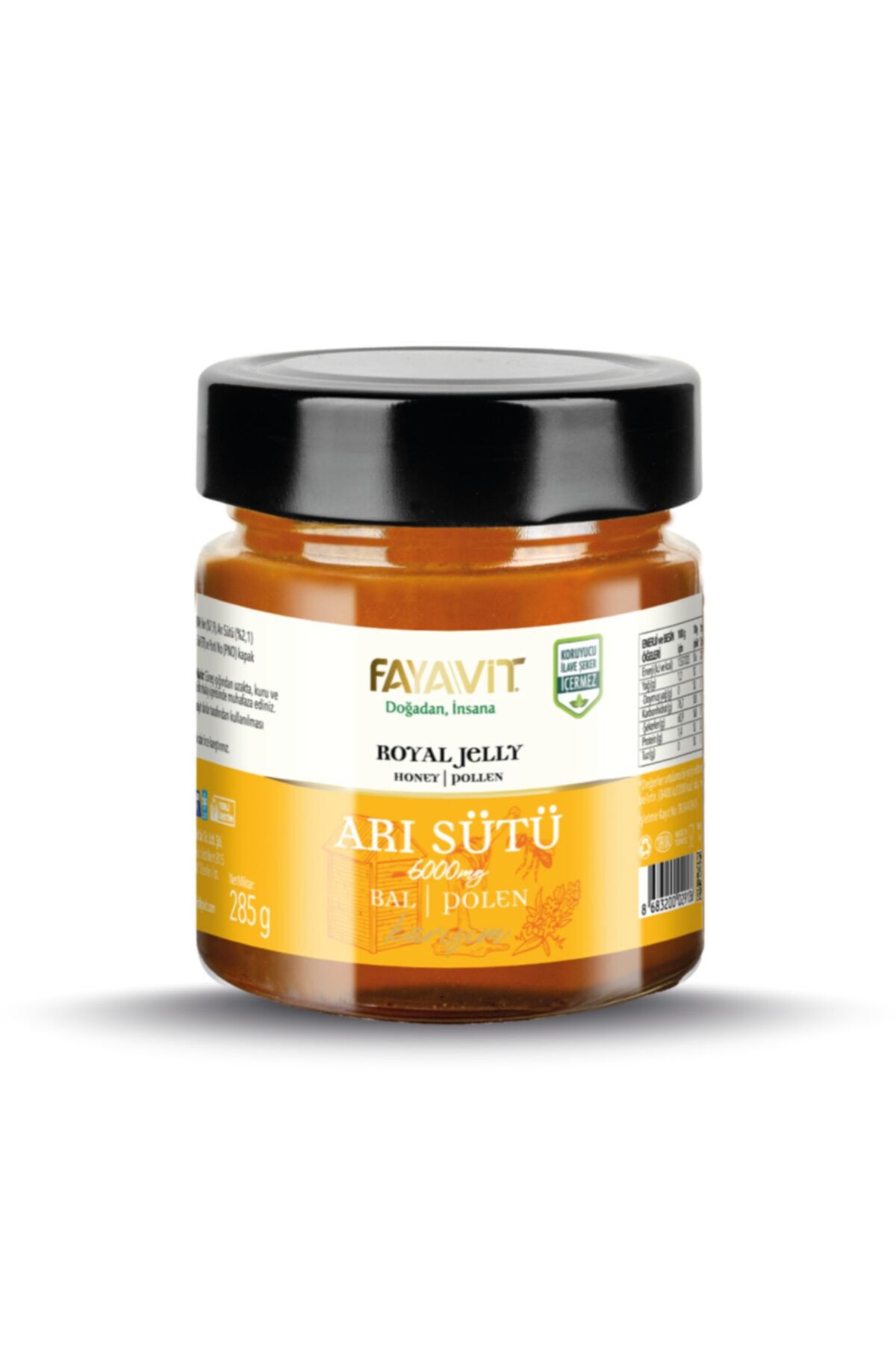 Fayavit Arı Sütü / Bal / Polen Karışım 6000 Mg - 285 Gr
