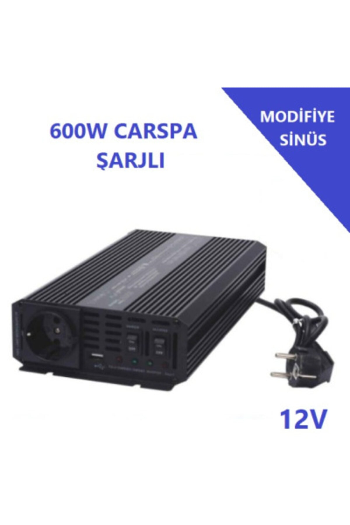 Carspa 600w 12v Şarjlı Modifiye Sinüs Inverter