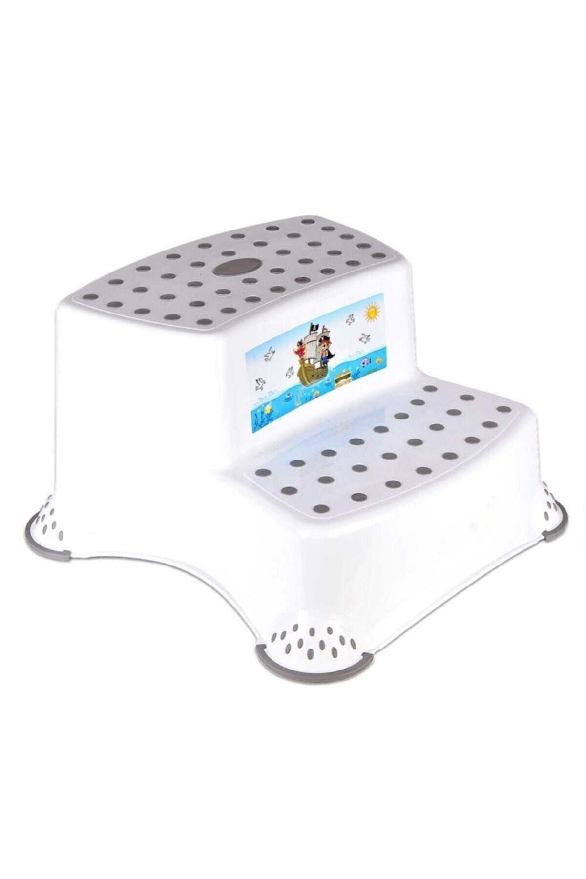 Kumbaraavm Kaydırmaz Çocuk Taburesi Çift Basamaklı Gri Cm520, Çocuk Lavabo Basamağı
