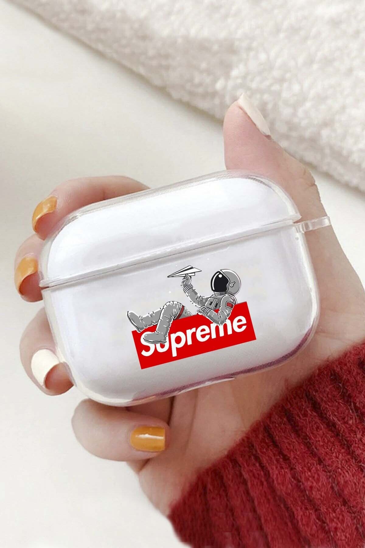 shoptocase Supr Astronot Desenli Şeffaf Airpodspro Silikon Kılıf