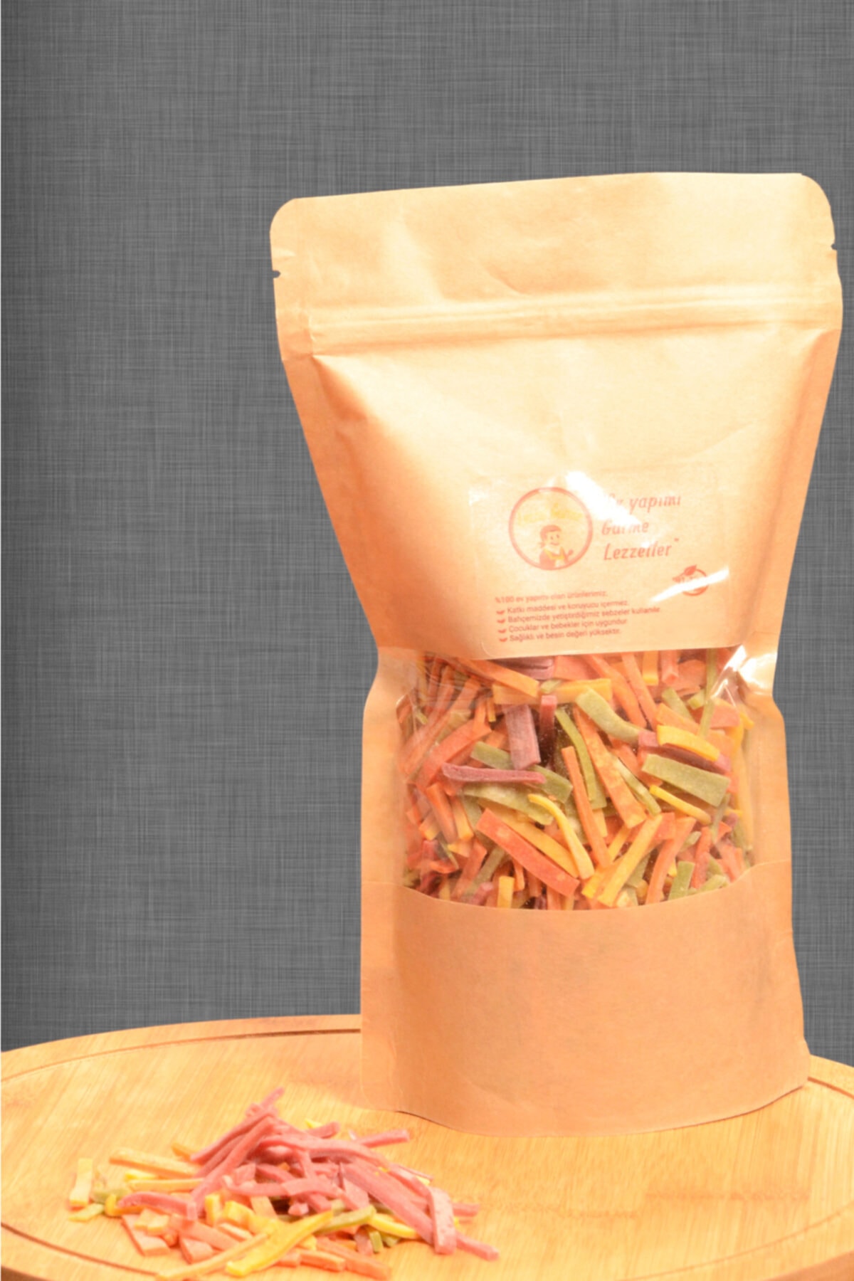lezzet gurme Organik Ev Yapımı Sebzeli Renkli Erişte Yeni Mahsül 350 gr
