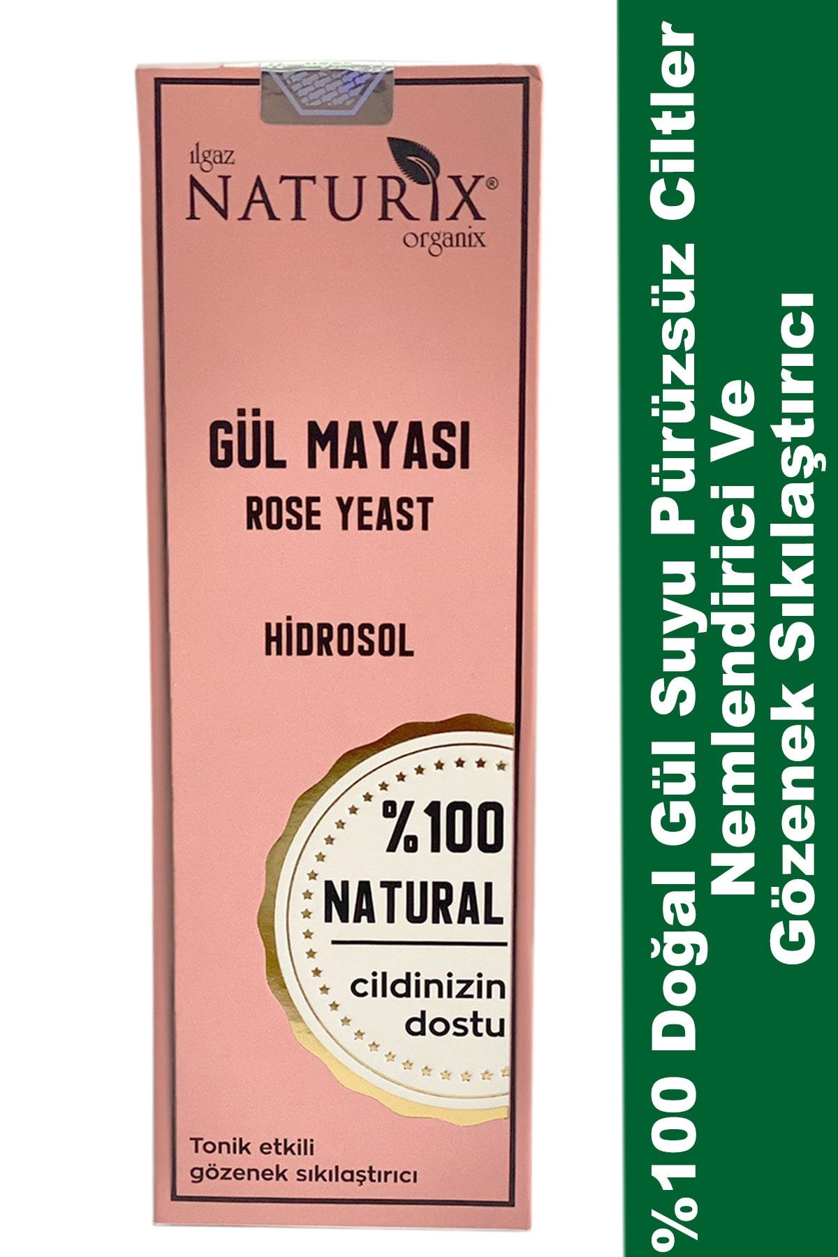 Naturix %100 Doğal Akne Önleyici Gül Mayası Hidrosol Sıkılaştırıcı Tonik Etkili Gül Suyu 250ml