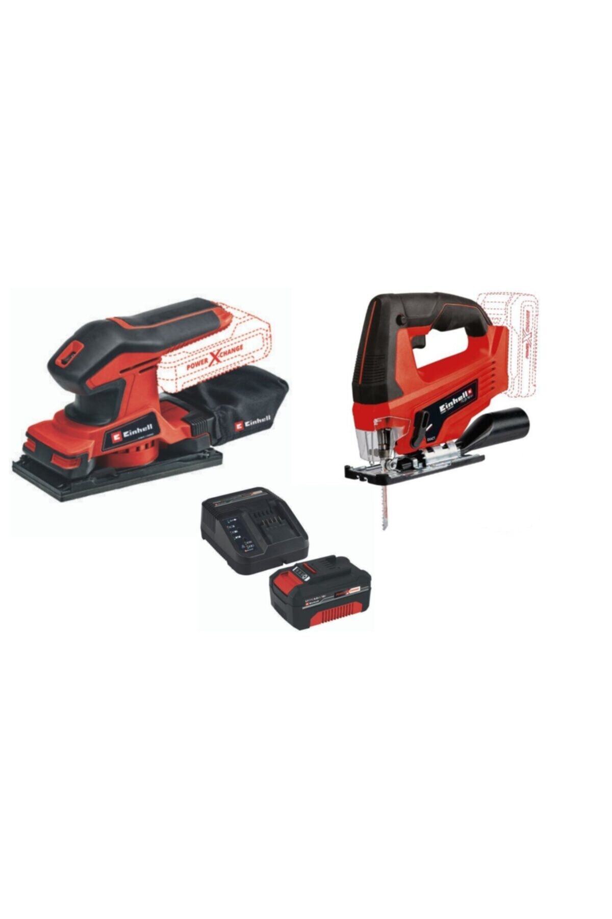 Einhell Tc-os 18/187 Akülü Zımpara Tc-js 18 Li Akülü Dekupaj 4.0ah Starter Kit Set