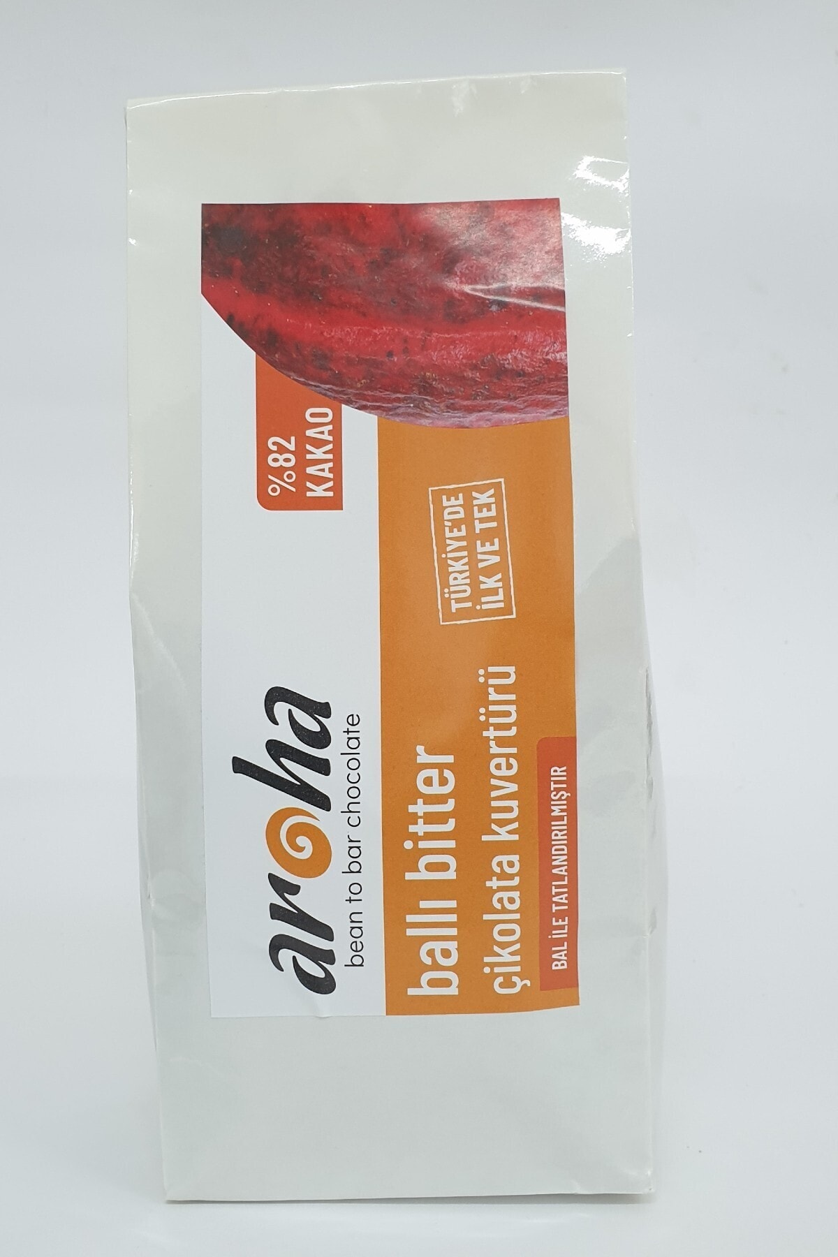 AROHA %82 Kakao - Ballı Şekersiz Bitter Çikolata Kuvertürü (500 GR.)