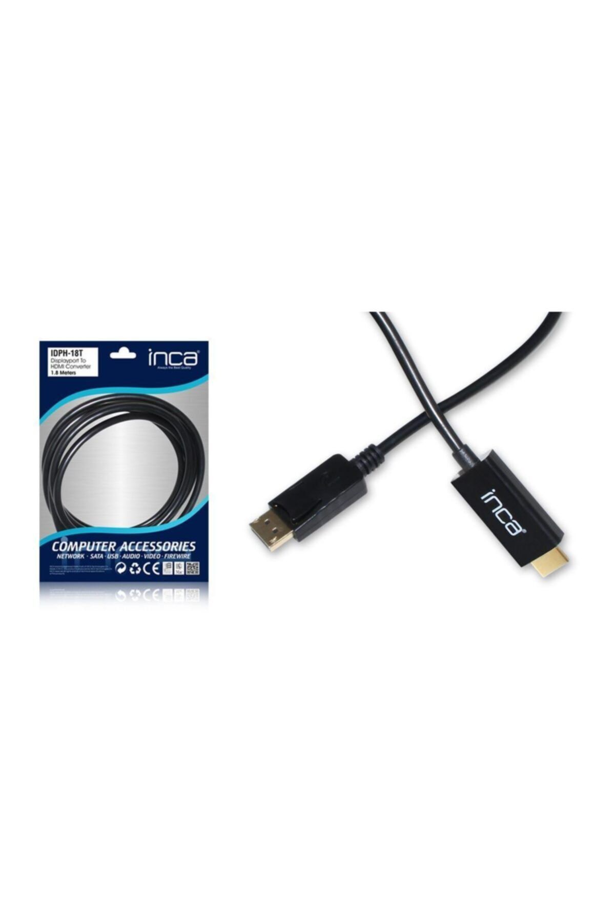 Inca Idph-18t Displayport To Hdmı Kablo 1.8mt
