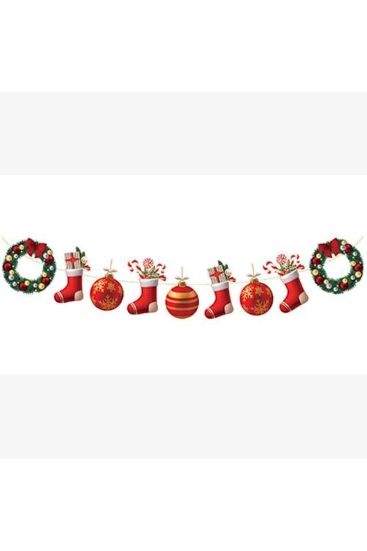 Deniz Party Store Yılbaşı Dekoratif Banner Çelenk Duvar Süsü