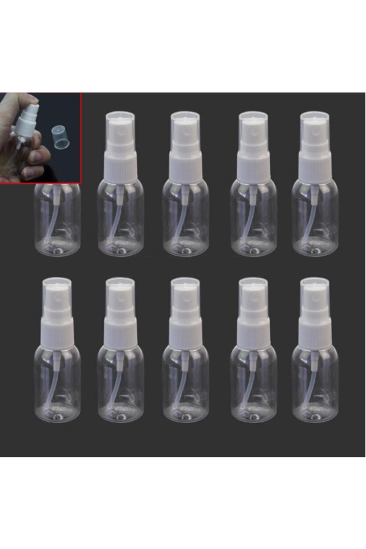 tradeturk 100 Adet 30 Ml Spreyli Plastik Boş Şişe