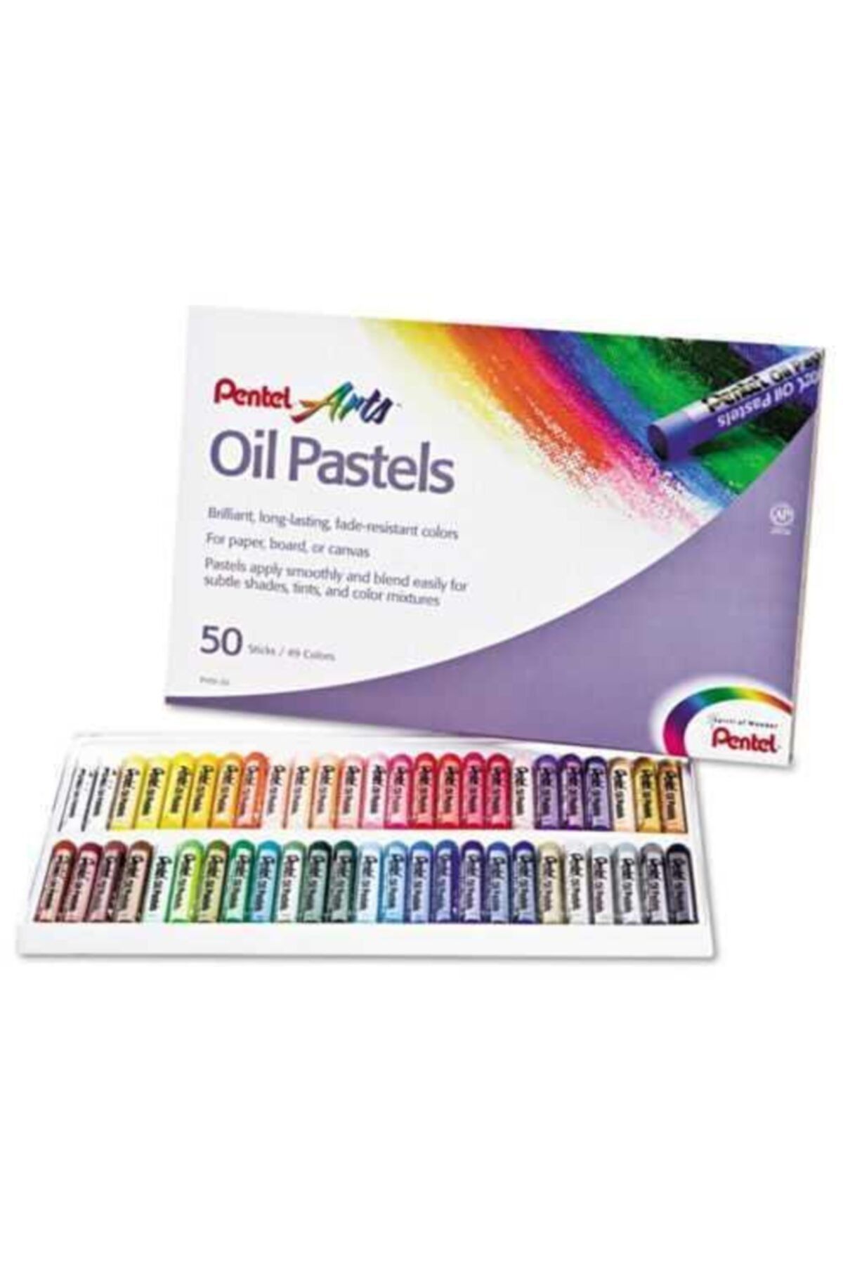 Pentel Arts Oil Pastels 50 Renk Yağlı Pastel Boya Seti