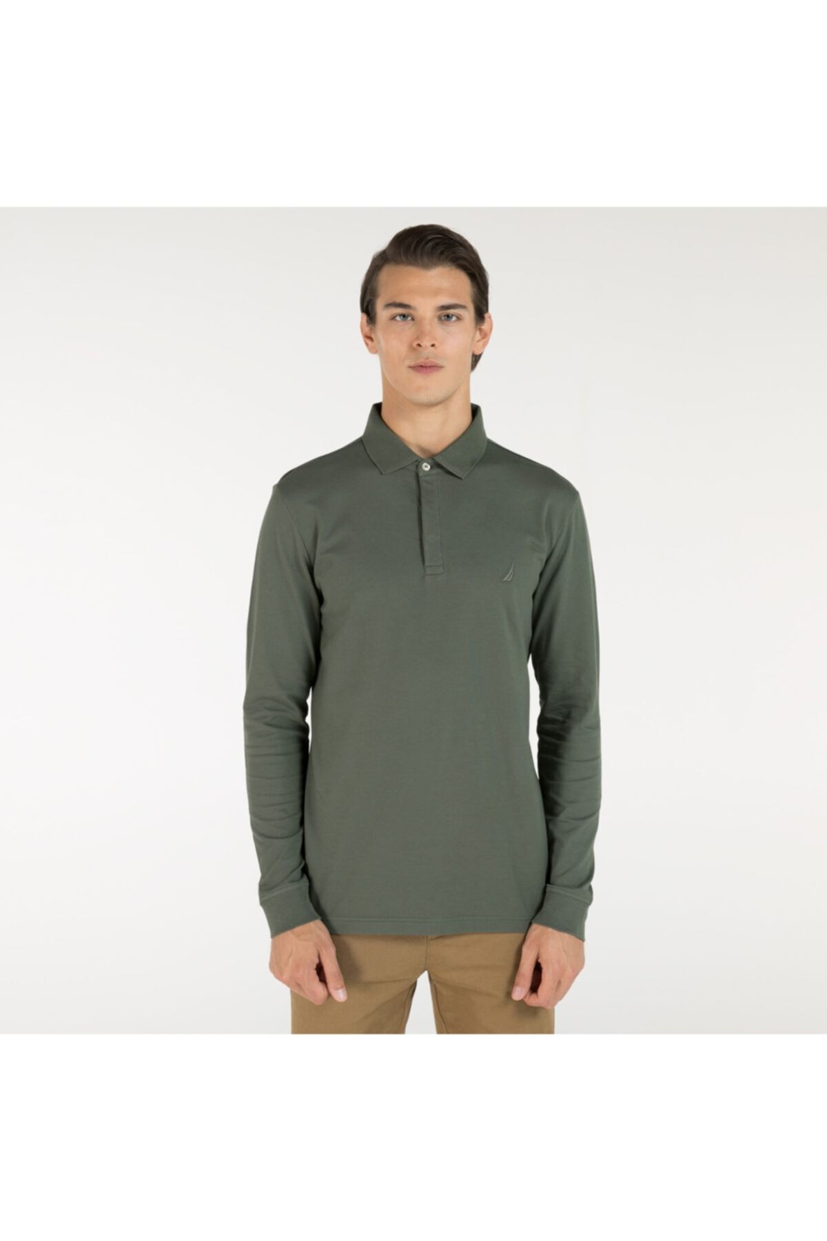 Nautica Nautıca Erkek Slim Fit Haki Polo
