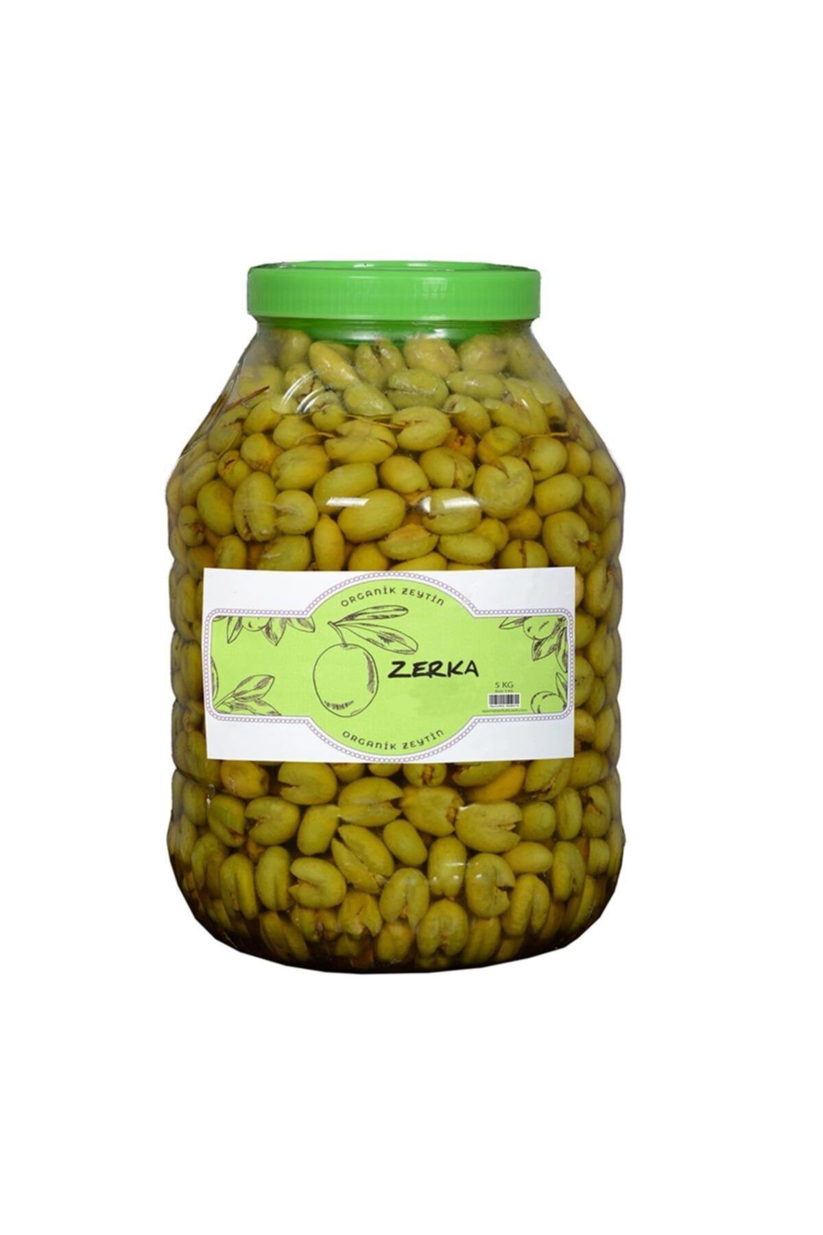 ZerkaShop Hatay Yöresel Organik El Yapımı Yemeklik Yeşil Zeytin 5 Kg