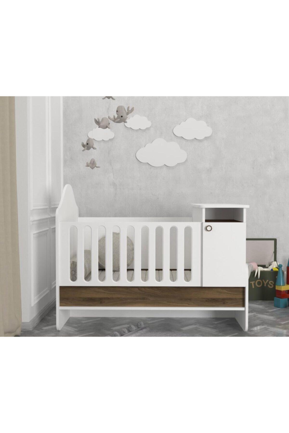 Dekorister Lora Baby Büyüyen Beşik Beyaz-ceviz