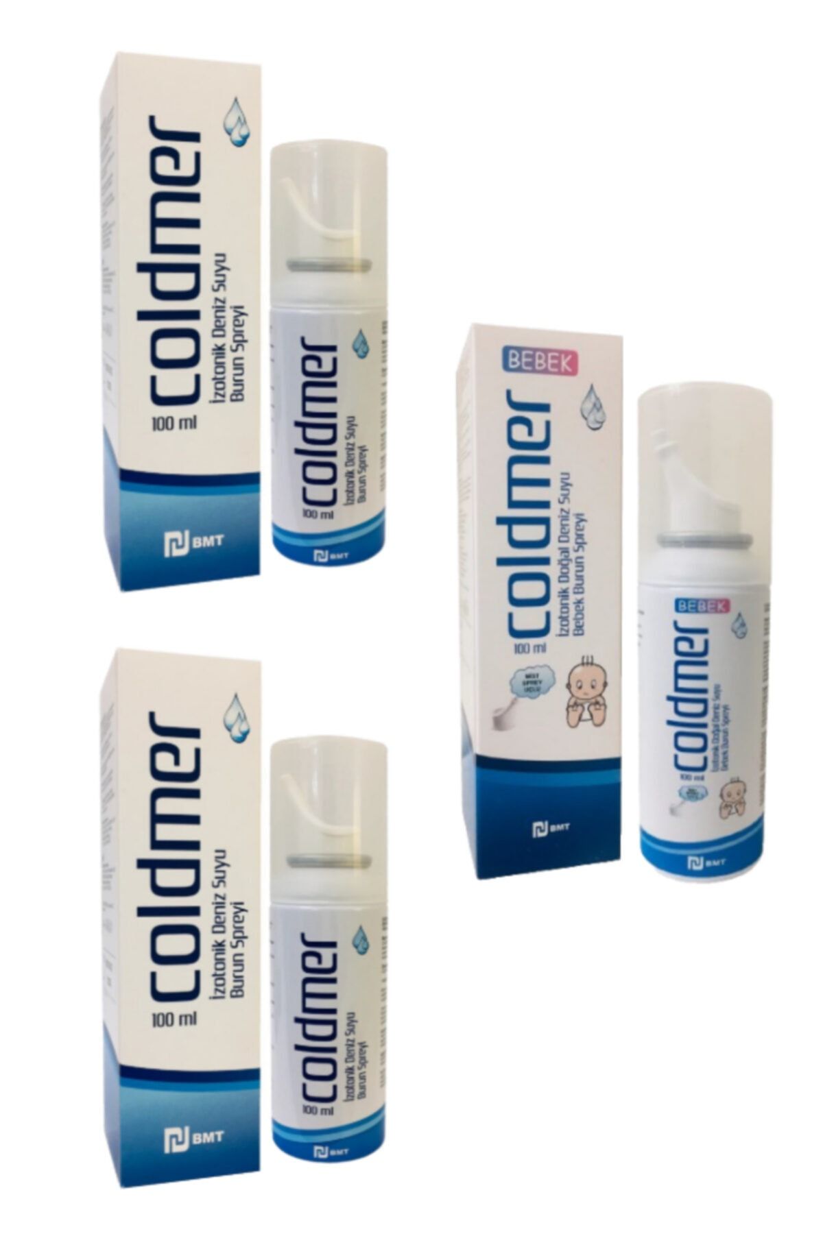COLDMER Izotonik Yetişkin Çocuk 2 Adet/izotonik Bebek 1 Adet-burun Spreyi 100 Ml Üçlü Set