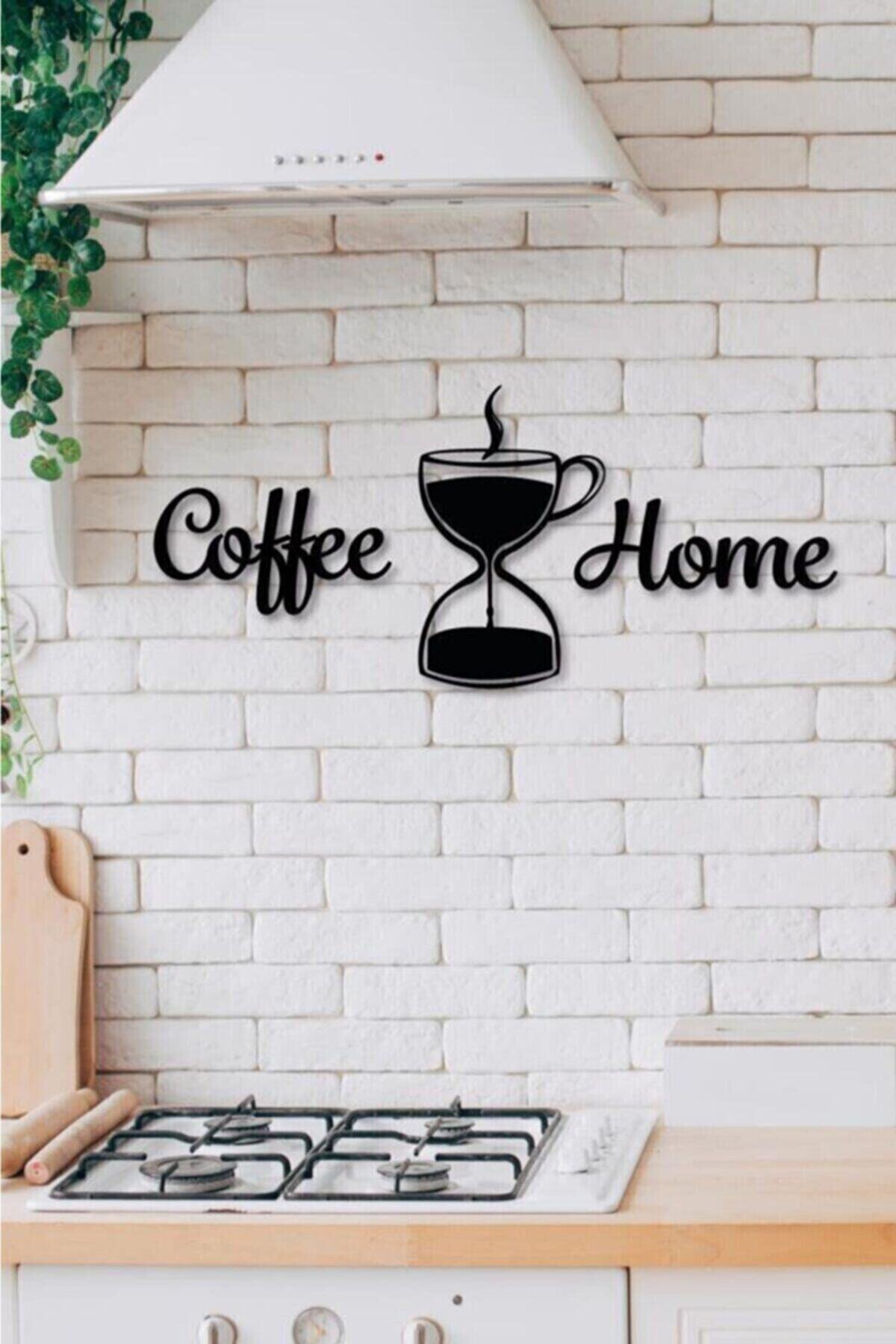 Bİ BAKSANYA Ahşap (mdf) Dekoratif Siyah Coffee Time (kahve Zamanı) Yazısı Mutfak Tablo Süsü