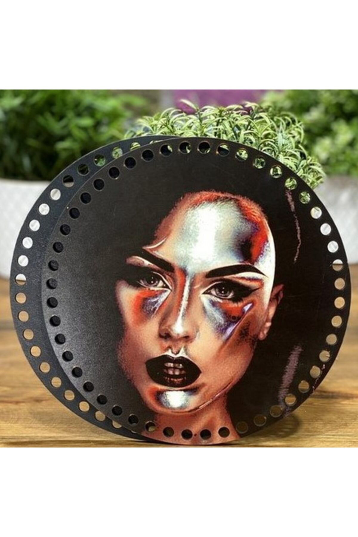 Diva İplik Diva Line Çanta Kenarı Ahşap Baskılı 2'li (çap: 20 Cm) Bck-137