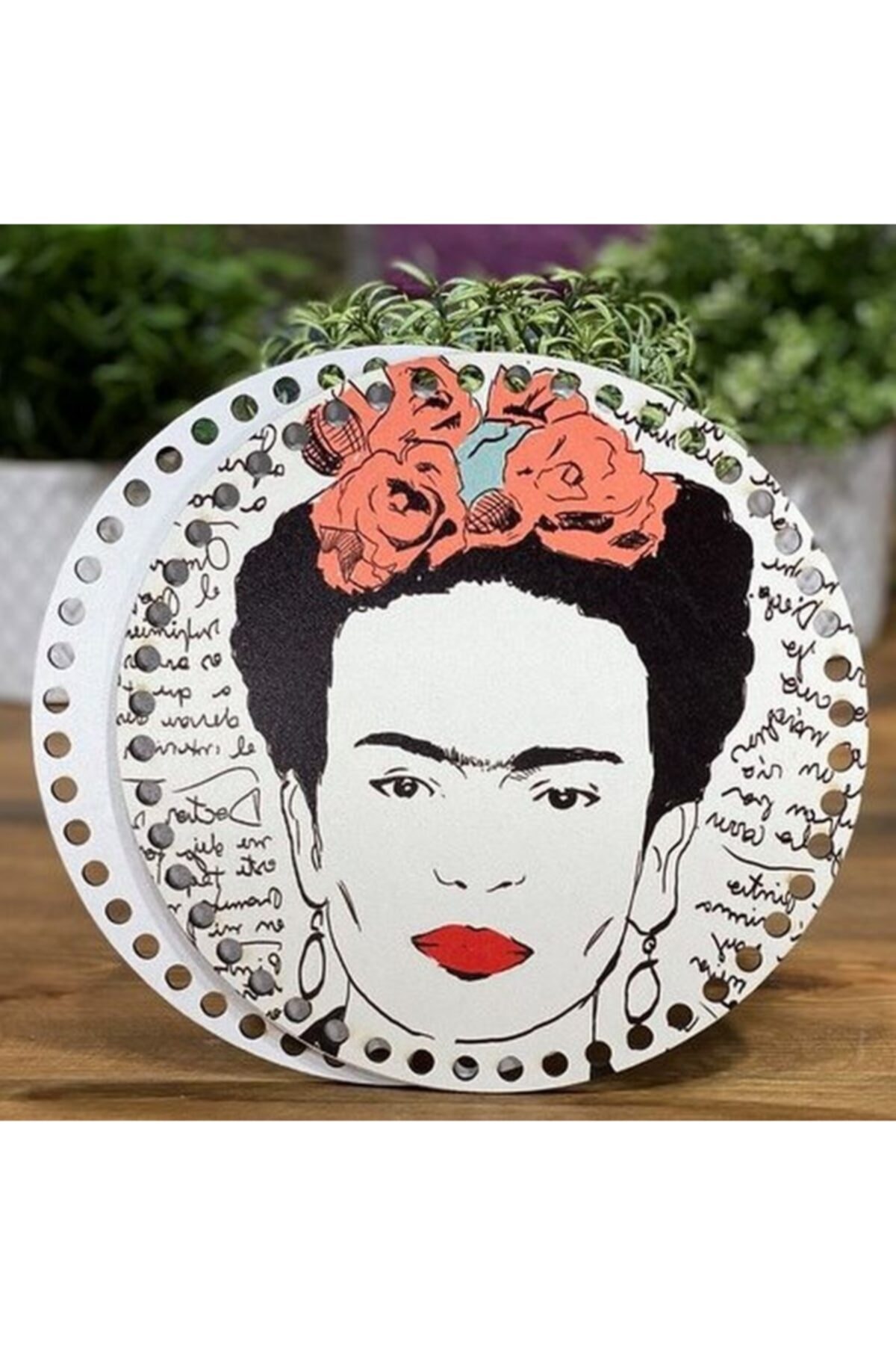 Diva İplik Diva Line Çanta Kenarı Ahşap Baskılı 2'li (çap: 20 Cm) Bck-117