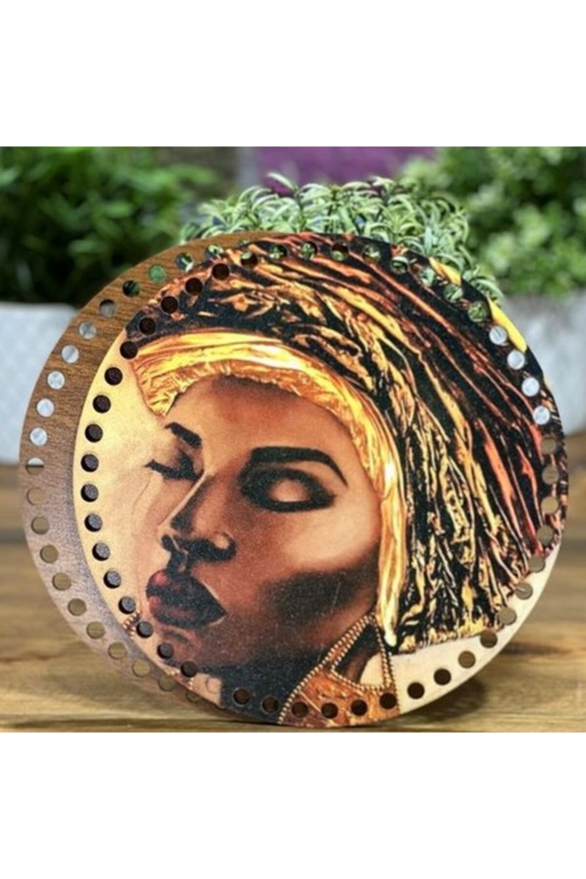 Diva İplik Diva Line Çanta Kenarı Ahşap Baskılı 2'li (çap: 20 Cm) Bck-114