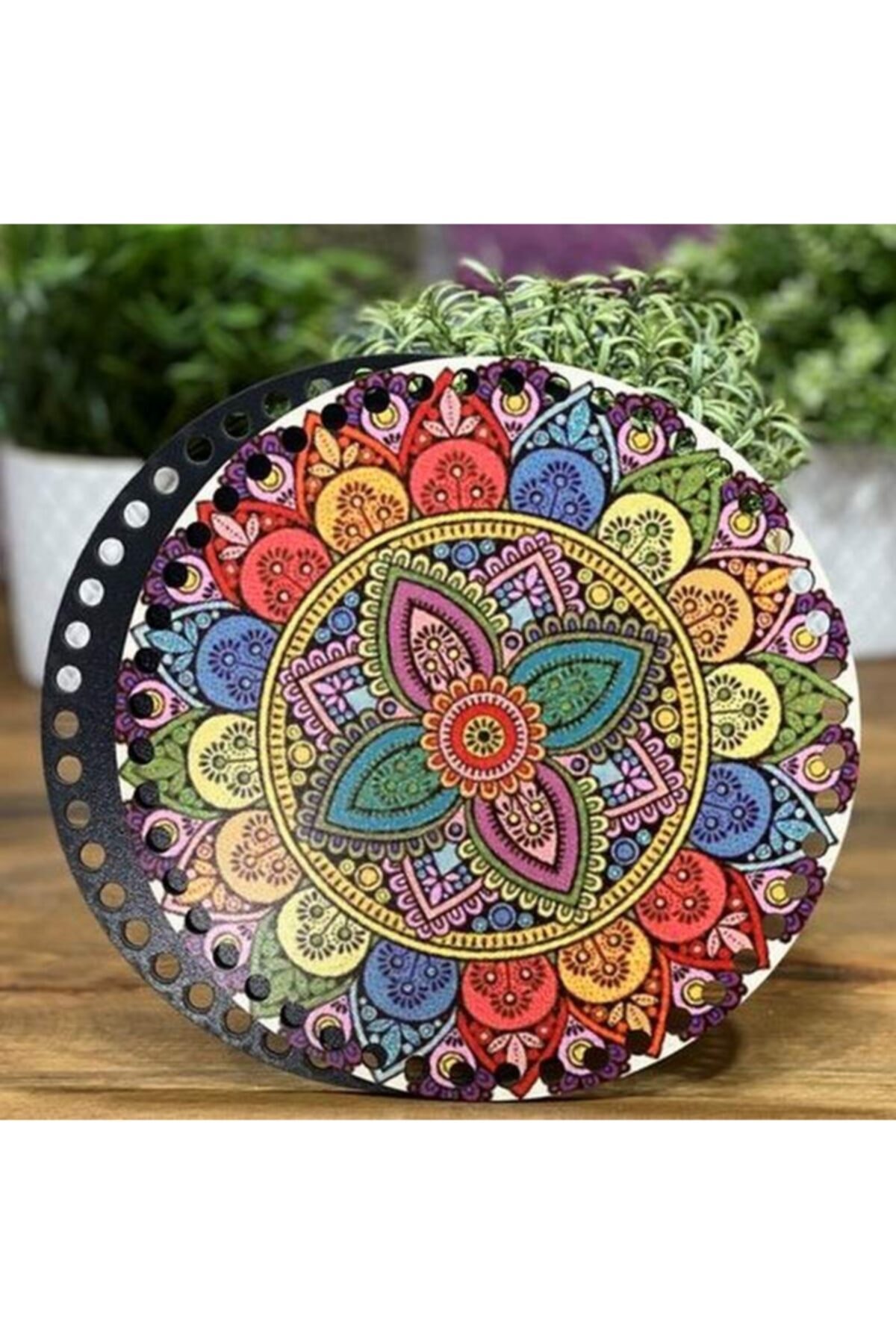 Diva İplik Diva Line Çanta Kenarı Ahşap Baskılı 2'li (çap: 20 Cm) Bck-81
