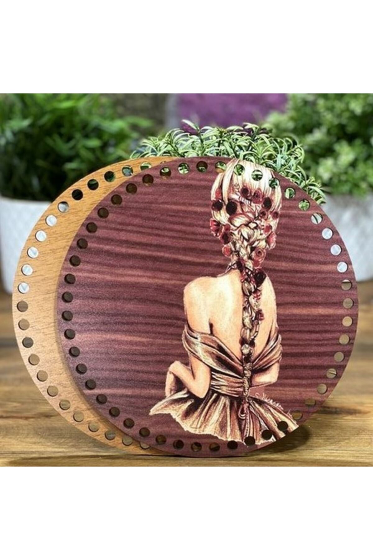 Diva İplik Diva Line Çanta Kenarı Ahşap Baskılı 2'li (çap: 20 Cm) Bck-88