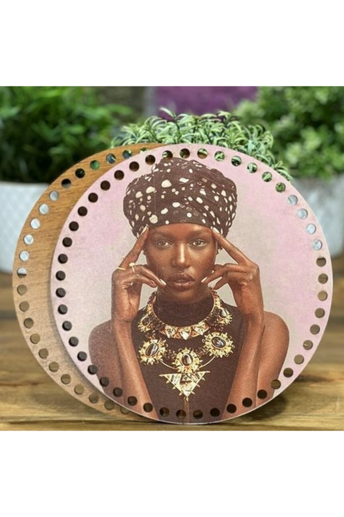 Diva İplik Diva Line Çanta Kenarı Ahşap Baskılı 2'li (çap: 20 Cm) Bck-76