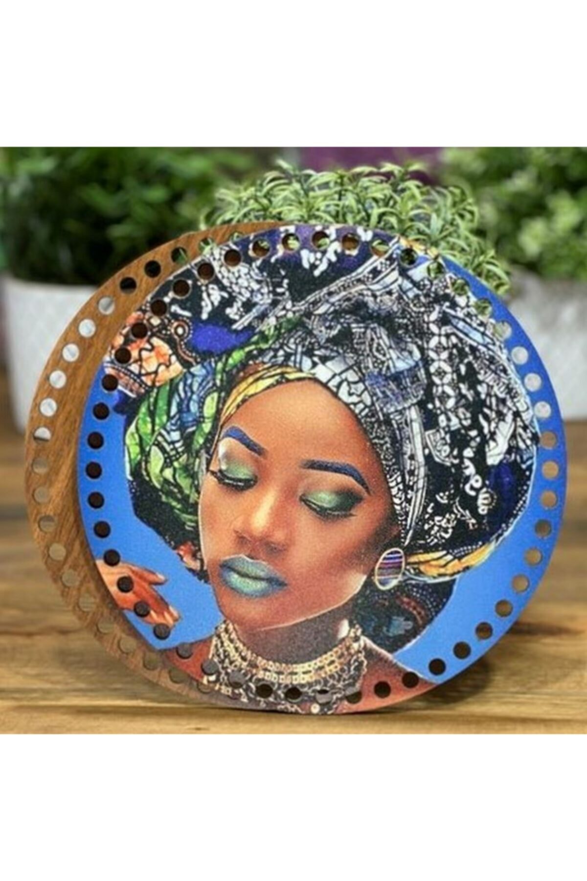 Diva İplik Diva Line Çanta Kenarı Ahşap Baskılı 2'li (çap: 20 Cm) Bck-13