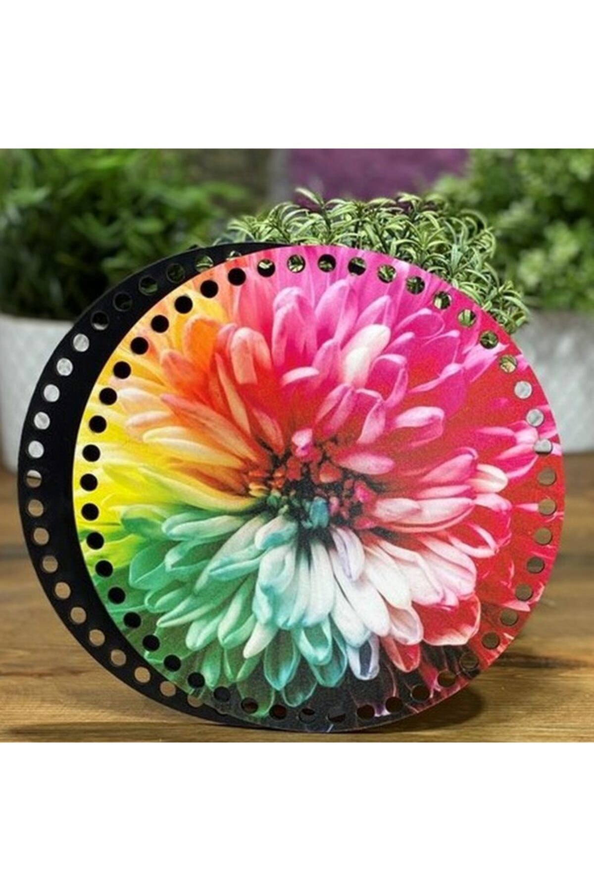 Diva İplik Diva Line Çanta Kenarı Ahşap Baskılı 2'li (çap: 20 Cm) Bck-59