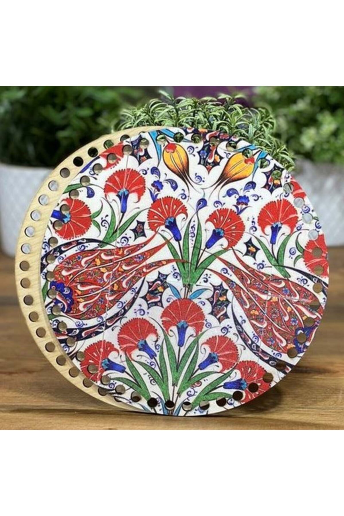 Diva İplik Diva Line Çanta Kenarı Ahşap Baskılı 2'li (çap: 20 Cm) Bck-44
