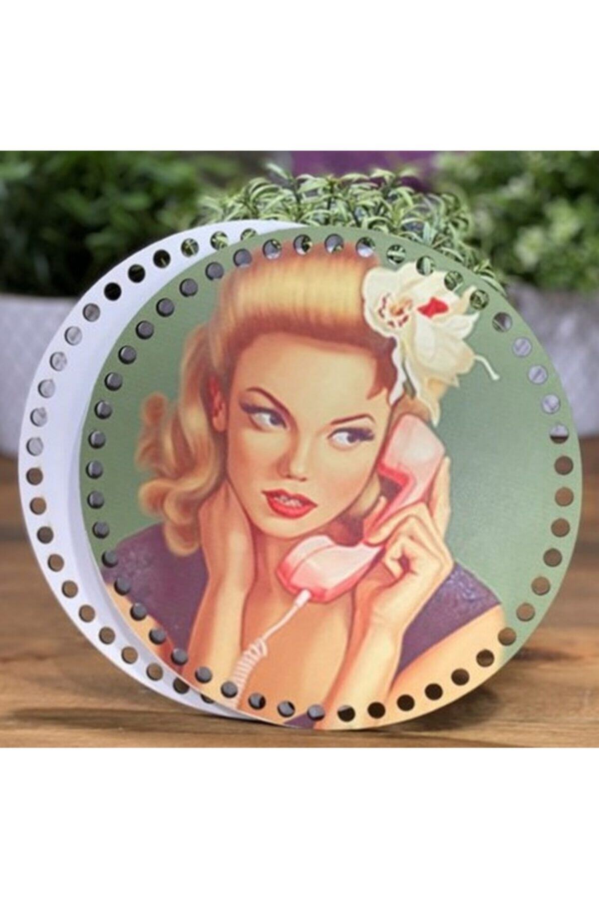 Diva İplik Diva Line Çanta Kenarı Ahşap Baskılı 2'li (çap: 20 Cm) Bck-33