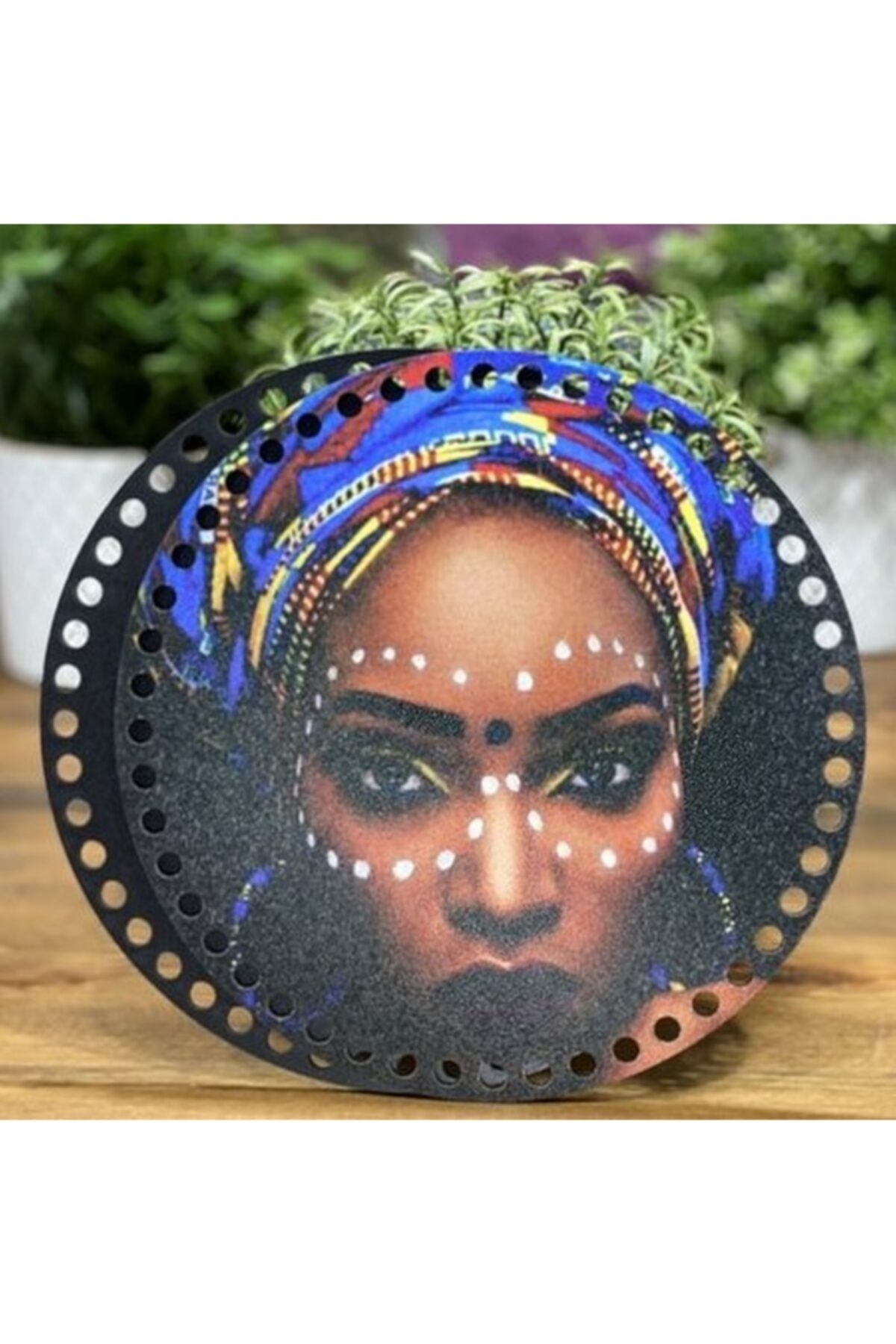 Diva İplik Diva Line Çanta Kenarı Ahşap Baskılı 2'li (çap: 20 Cm) Bck-31