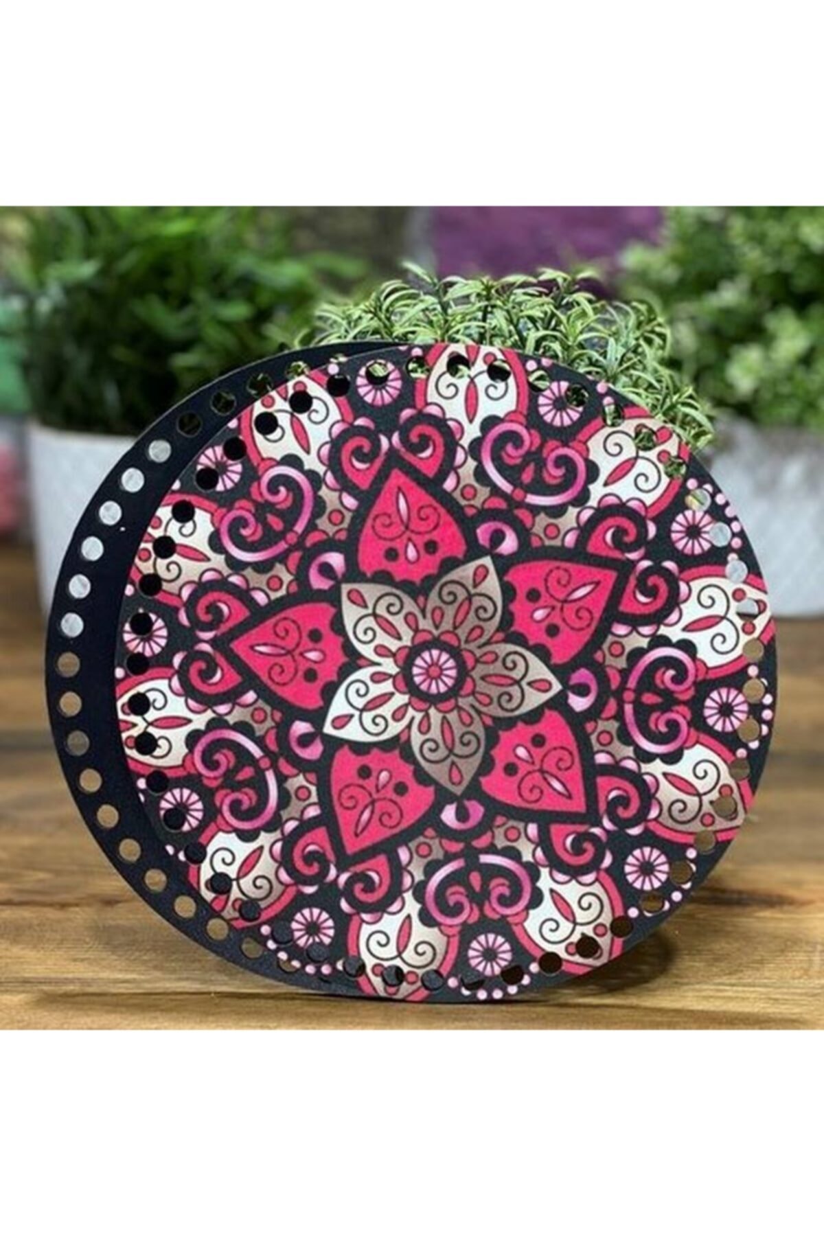 Diva İplik Diva Line Çanta Kenarı Ahşap Baskılı 2'li (çap: 20 Cm) Bck-41